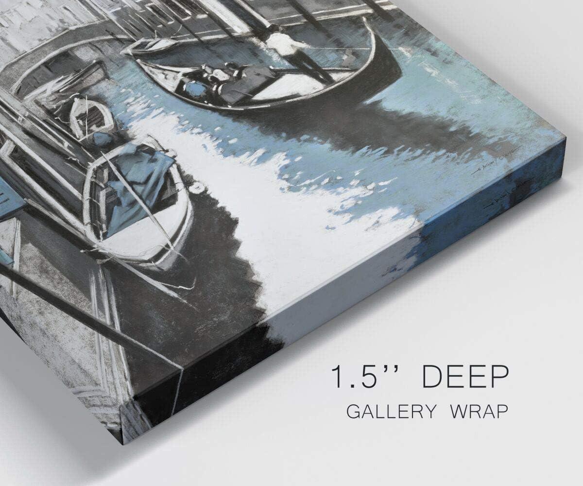 Renditions Gallery Canvas Architectural Artwork for Office Gandola Ride in Venice Water Streets Abstract Hanging Paintings for Bedroom Living Room Office Wall Decor - 8"X12" LT15