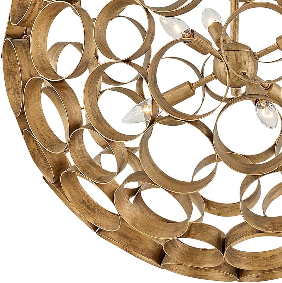 Centric 6 - Light Fabric Globe Chandelier