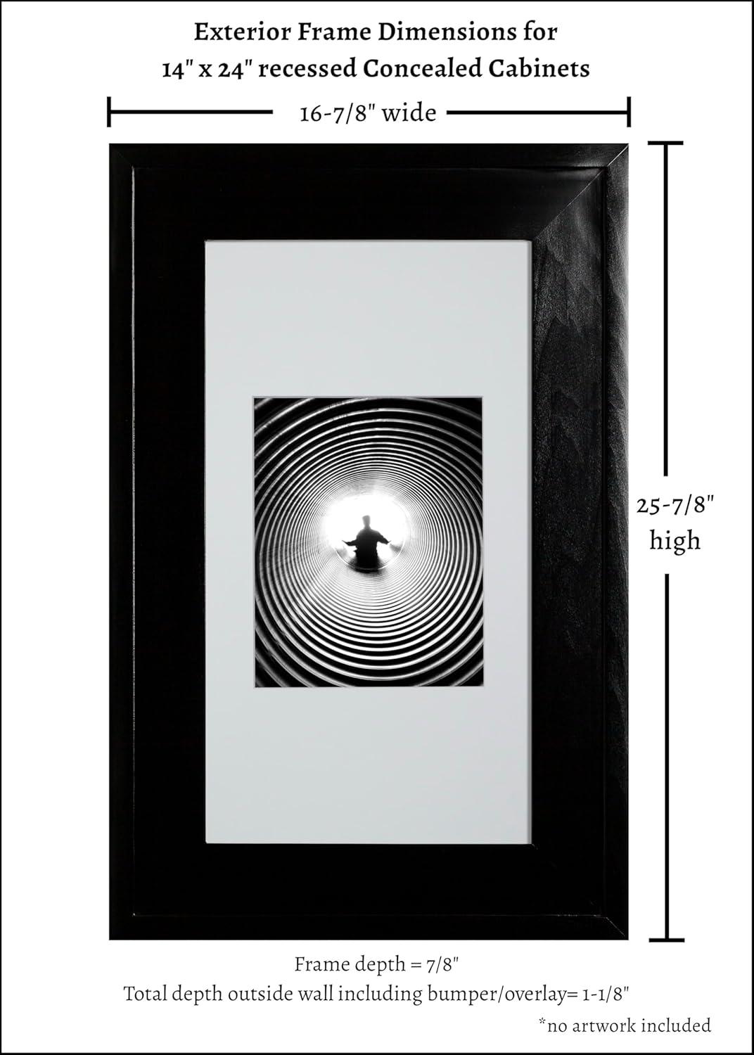 Fox Hollow Furnishings 103BL2-CW Recessed Picture Frame Door Medicine Cabinet with 3 Adjustable Shelves