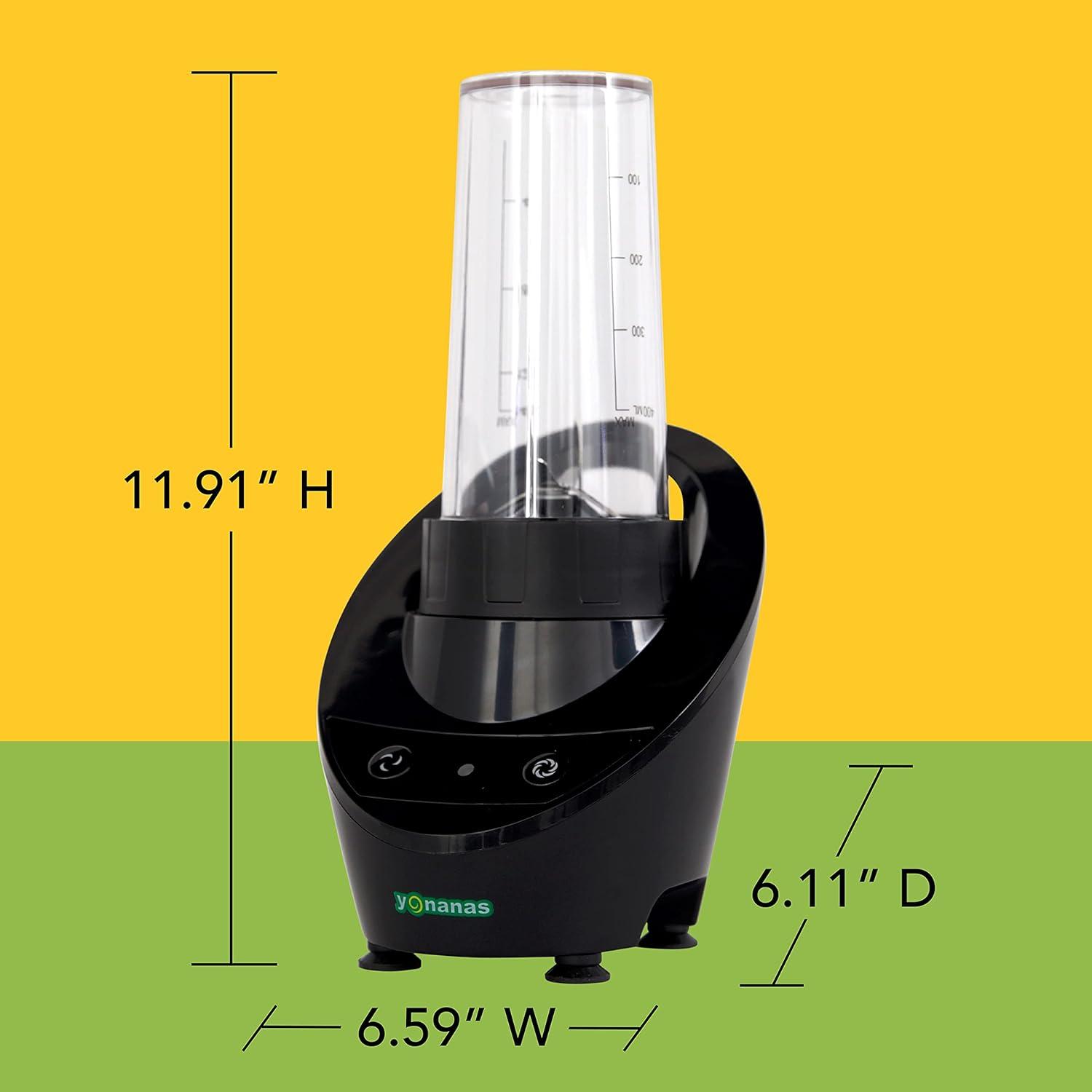 Black BPA-Free Corded Electric Single Serve Blender with Stainless Steel Blades