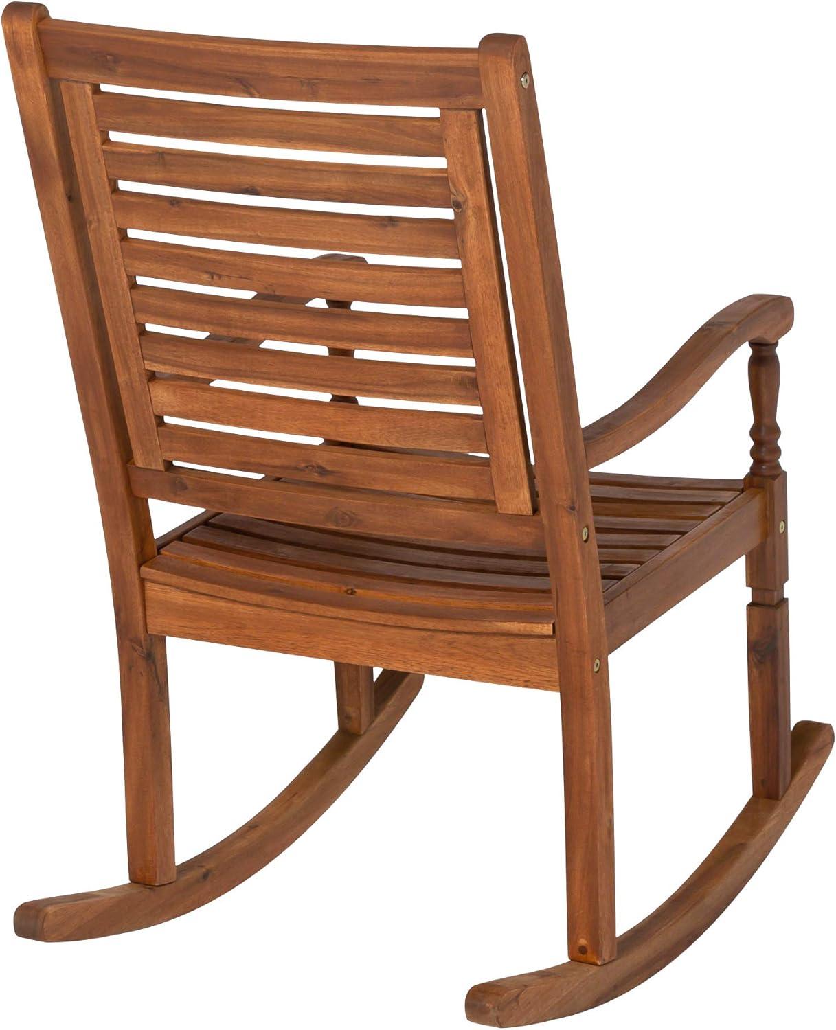 Outdoor Wood Patio Rocking Chair in Brown