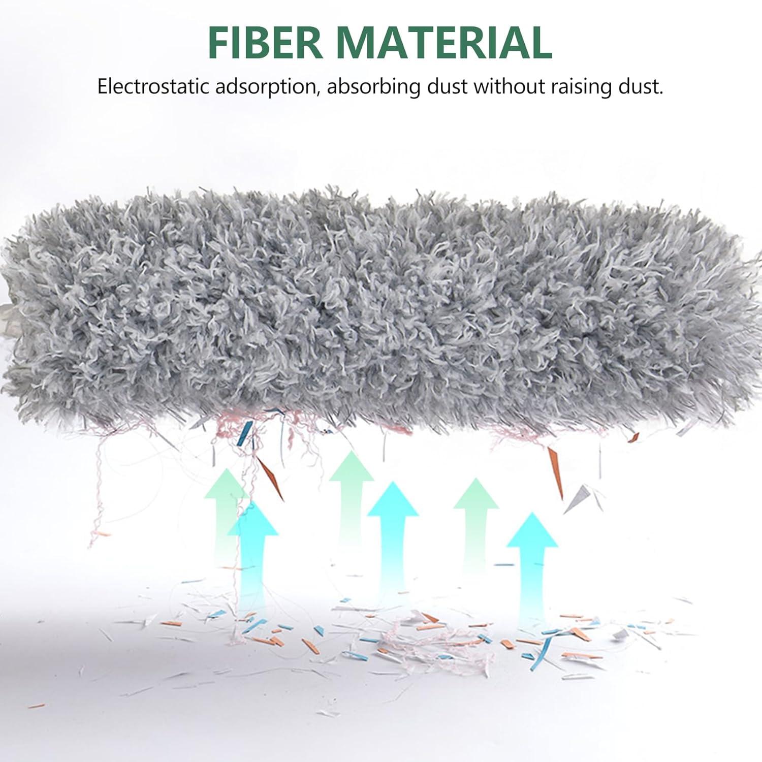 SetSail Extra-Long Dusters with Extension Pole 100-inch for Cleaning, Bendable Microfiber Head Washable Ceiling Fan Duster for High Ceilings, Furniture