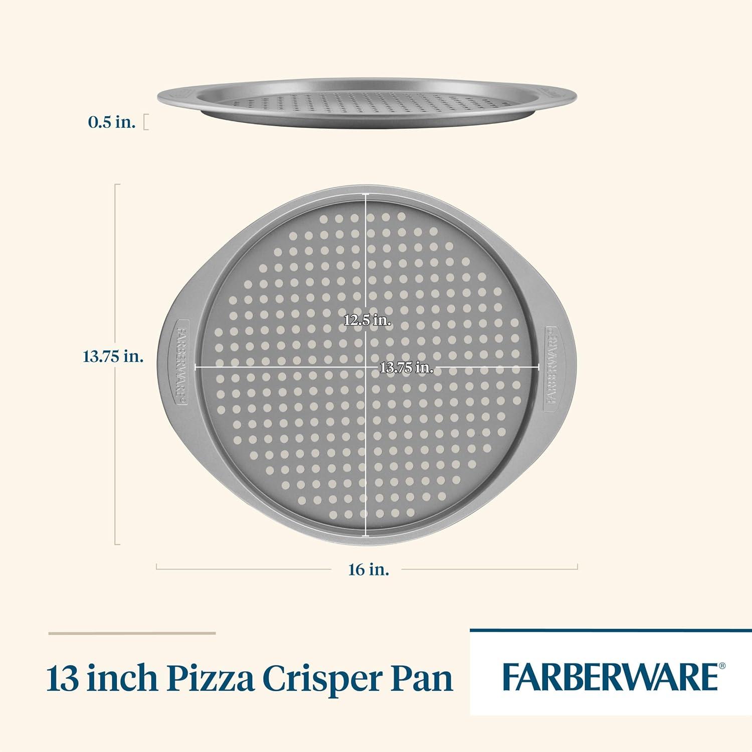 Farberware 13-Inch Gray Nonstick Steel Pizza Crisper