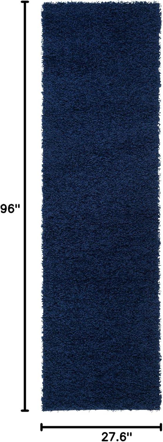 Athens Shag SGAS119 Power Loomed Indoor Runner Rug - Navy - 2'3"x8' - Safavieh.