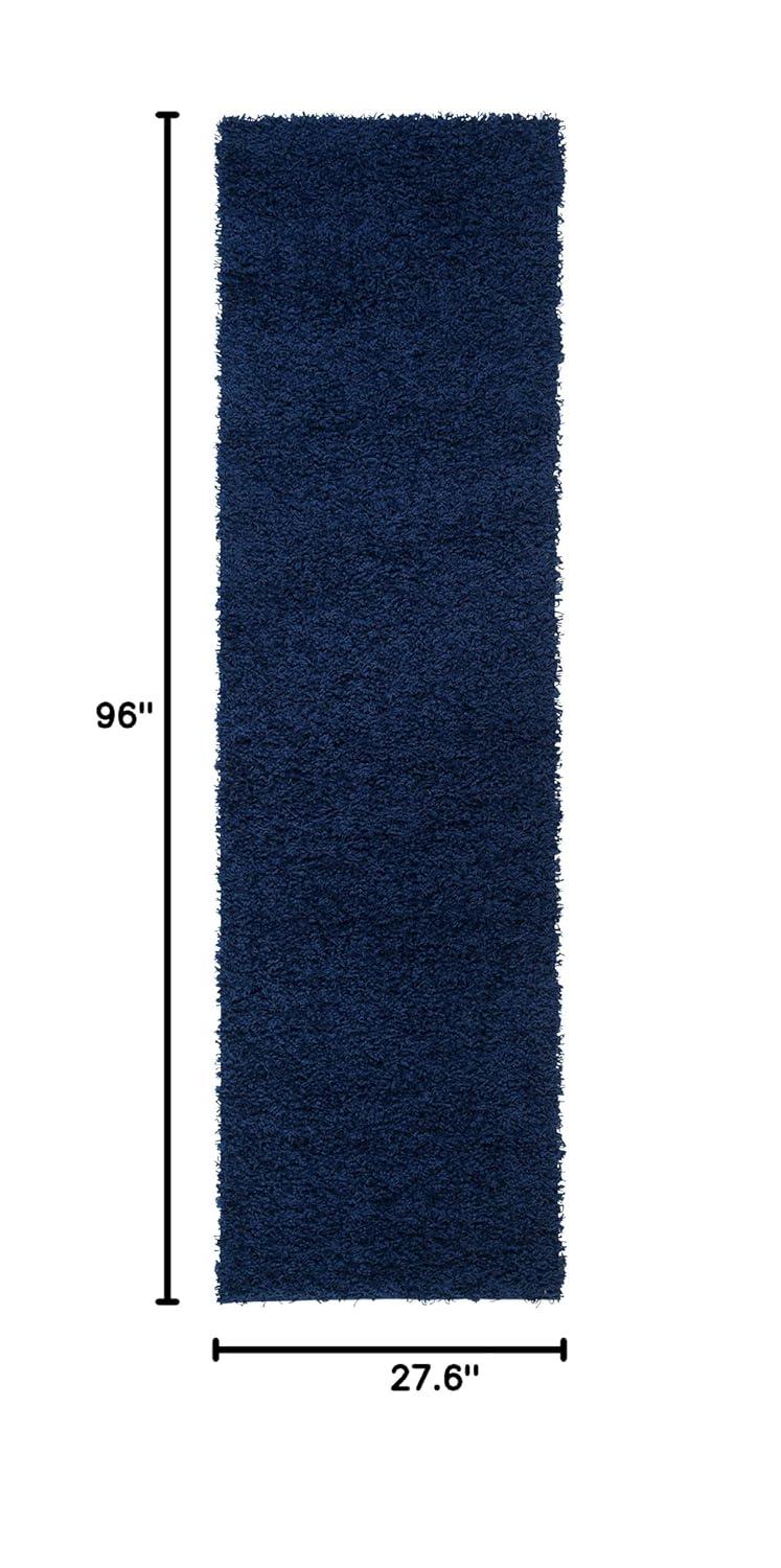 Athens Shag SGAS119 Power Loomed Indoor Runner Rug - Navy - 2'3"x8' - Safavieh.
