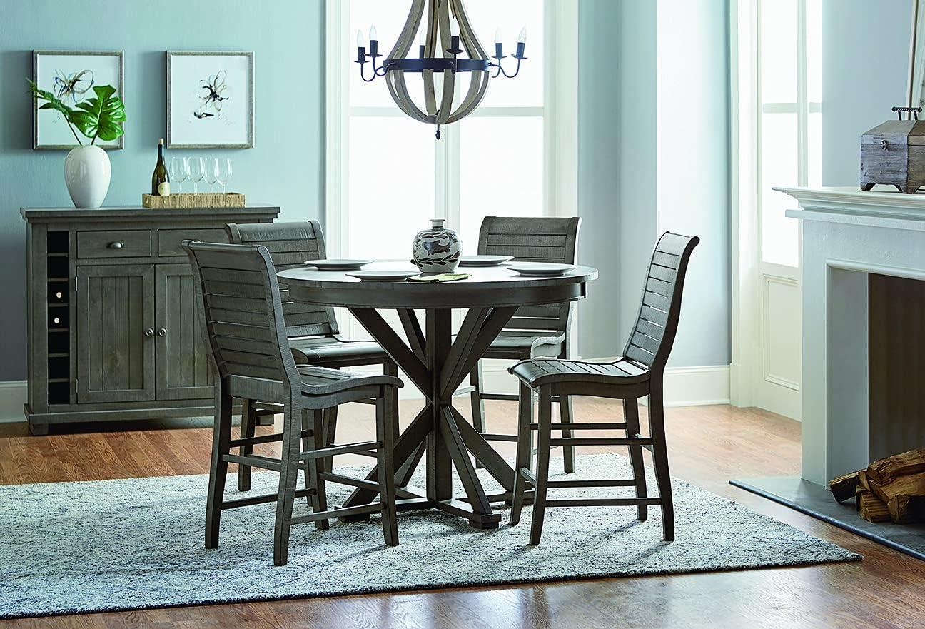 Progressive Furniture Willow 48" Round Wood Counter Height Dining Table in Gray