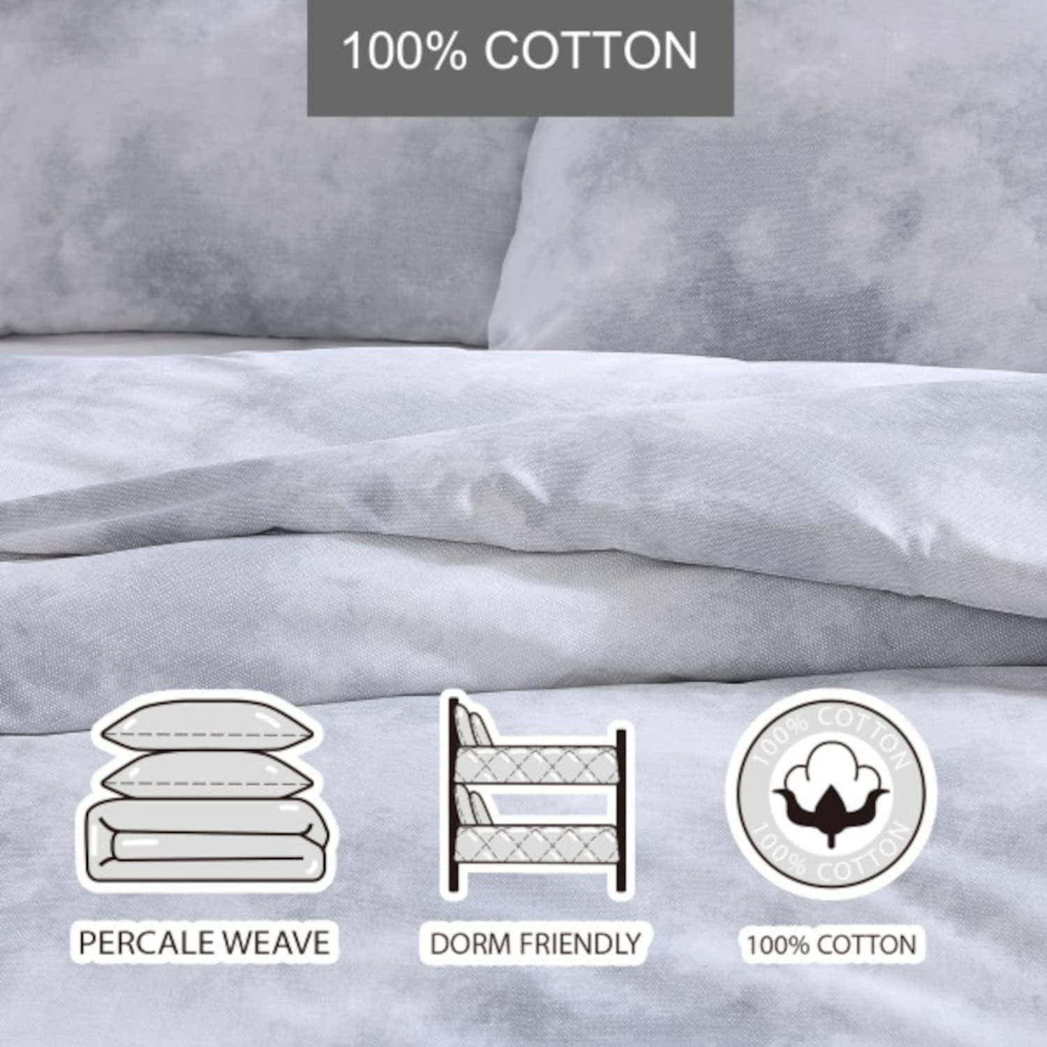 Gray/White Reversible 2 Piece Duvet Cover Set