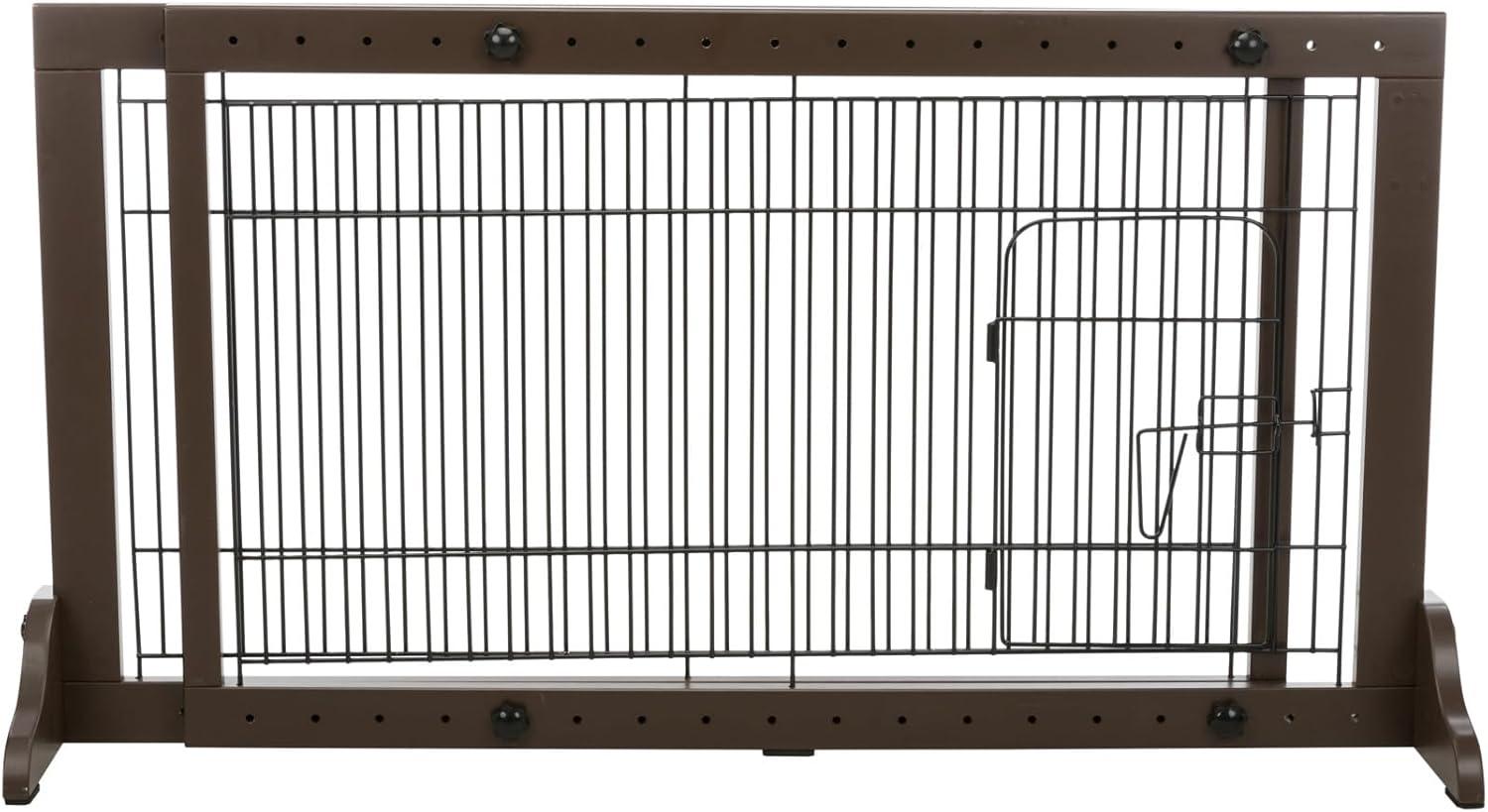 TRIXIE TRIXIE Freestanding Pet Gate with Pet Door, Adjustable Width, 22.5 in Height