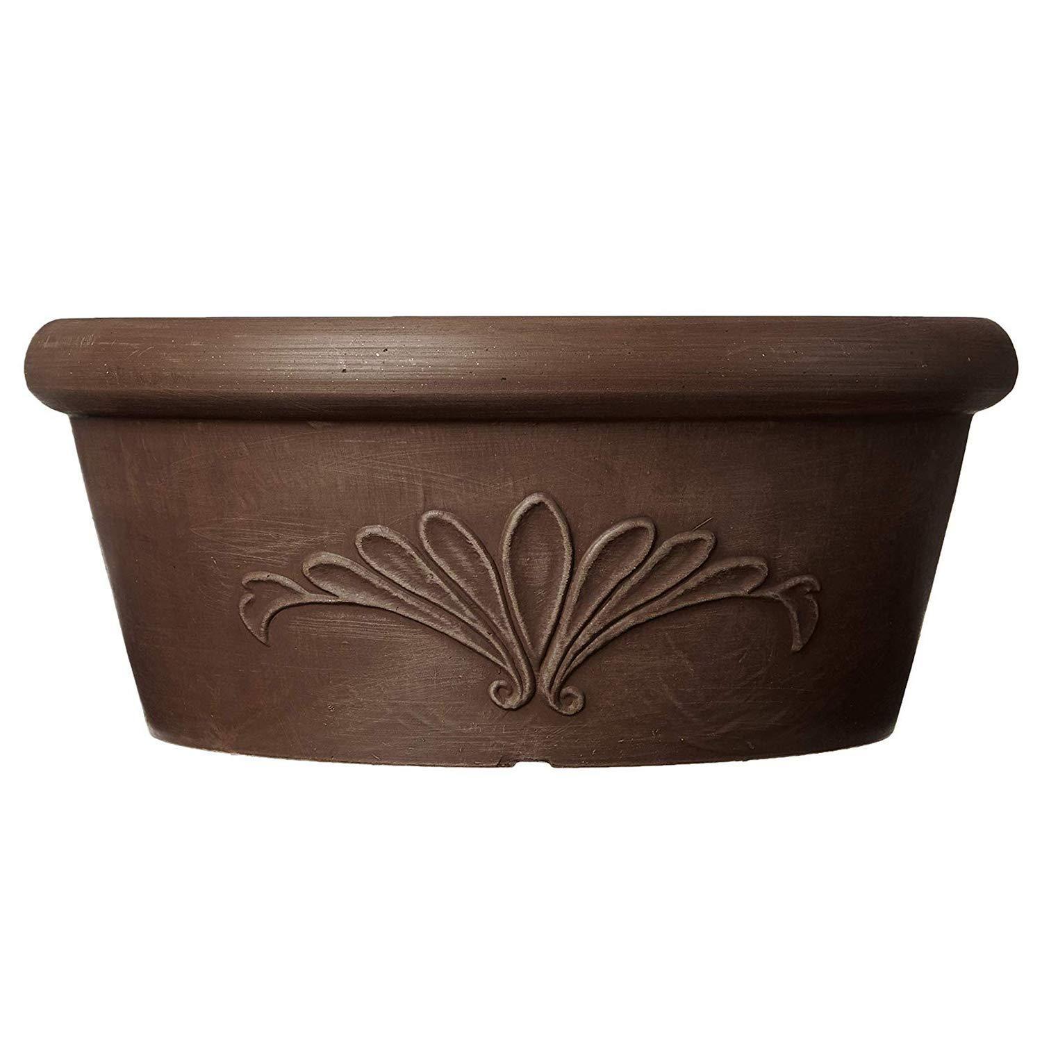 Arcadia PSW Pot TA25C Collection Shallow Bulb Pan Planter Dish Low Bowl for Succulents, Bonsai, Fairy Gardens, Herbs, 10-inch, Chocolate