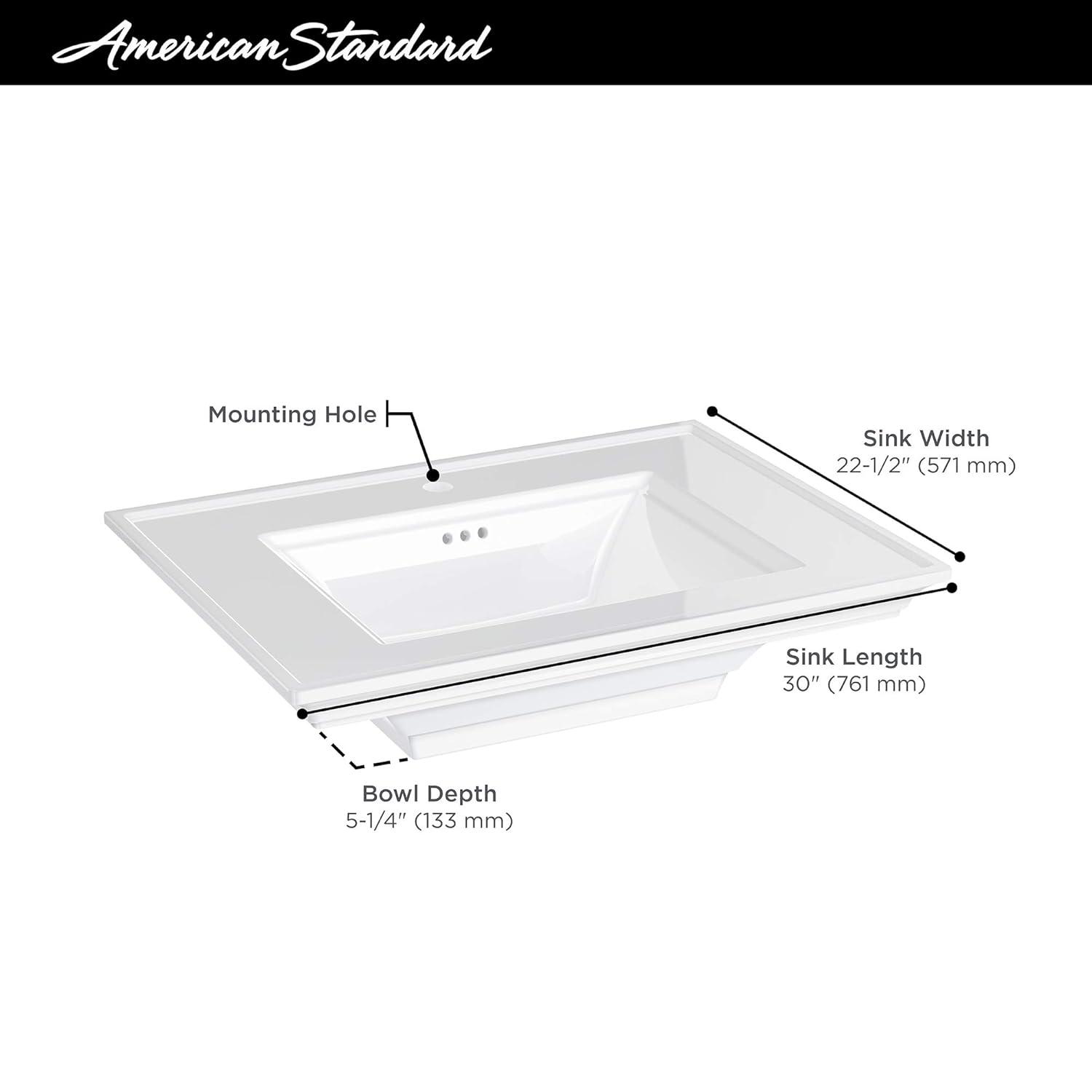 American Standard Town Square S 22.5'' Ceramic Rectangular Bathroom Sink with Overflow