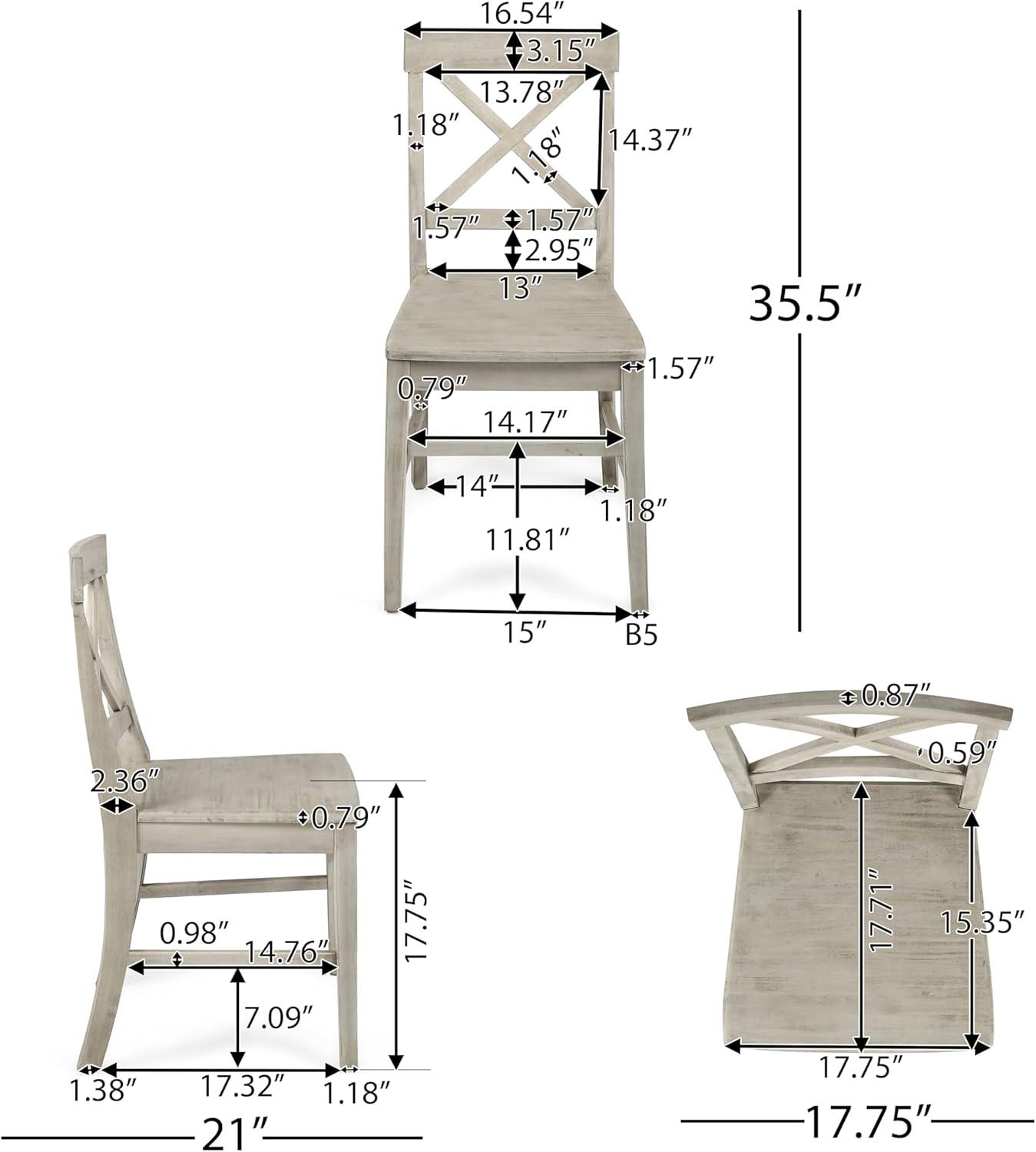 Kaniz Farmhouse Acacia Wood Dining Chairs