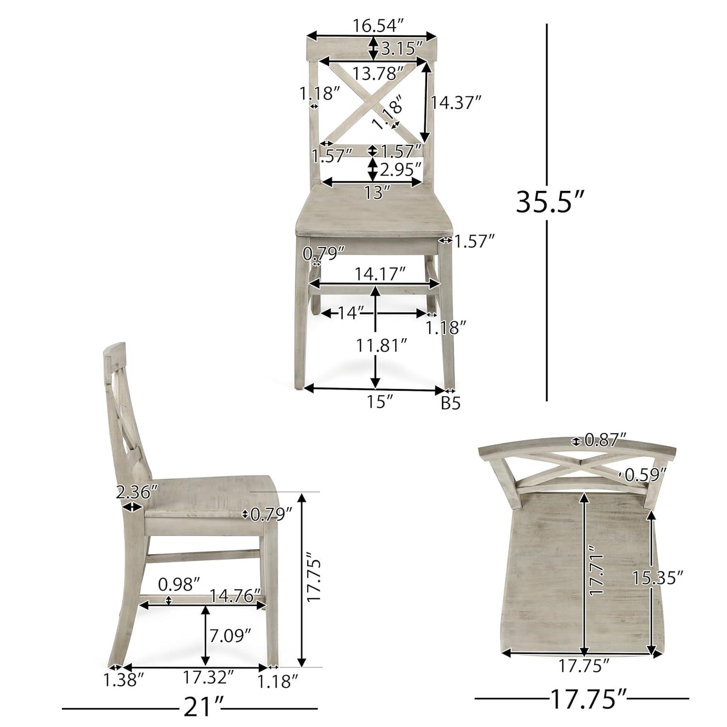Kaniz Farmhouse Acacia Wood Dining Chairs