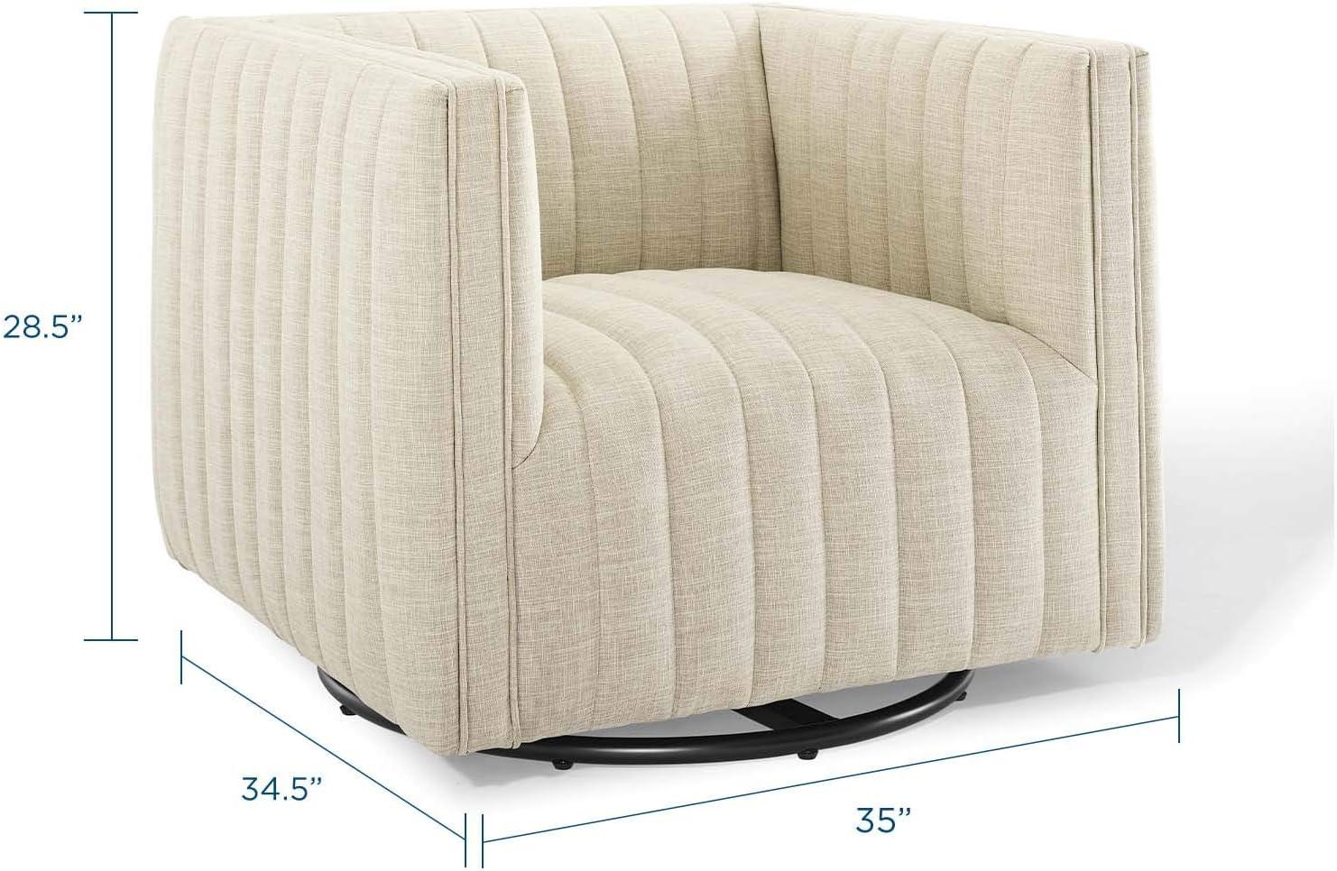 Modway Conjure Channel Tufted Performance Velvet Swivel Armchair