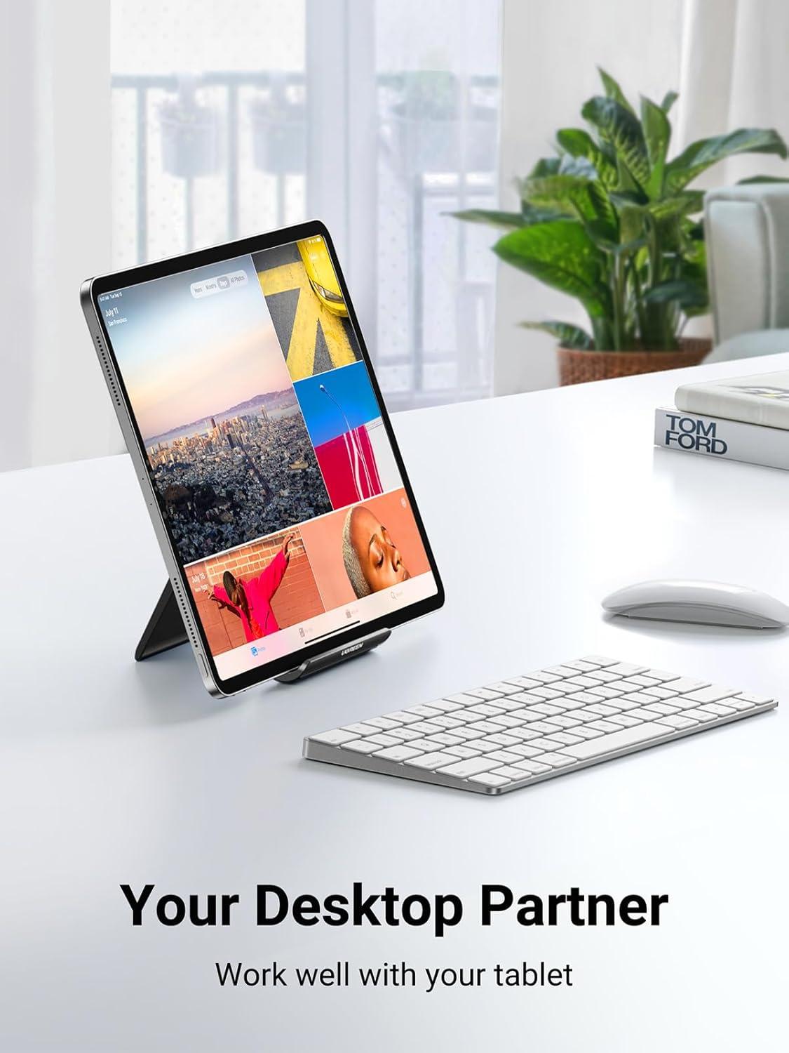 UGREEN Desk Tablet Stand, Adjustable iPad Holder, Black