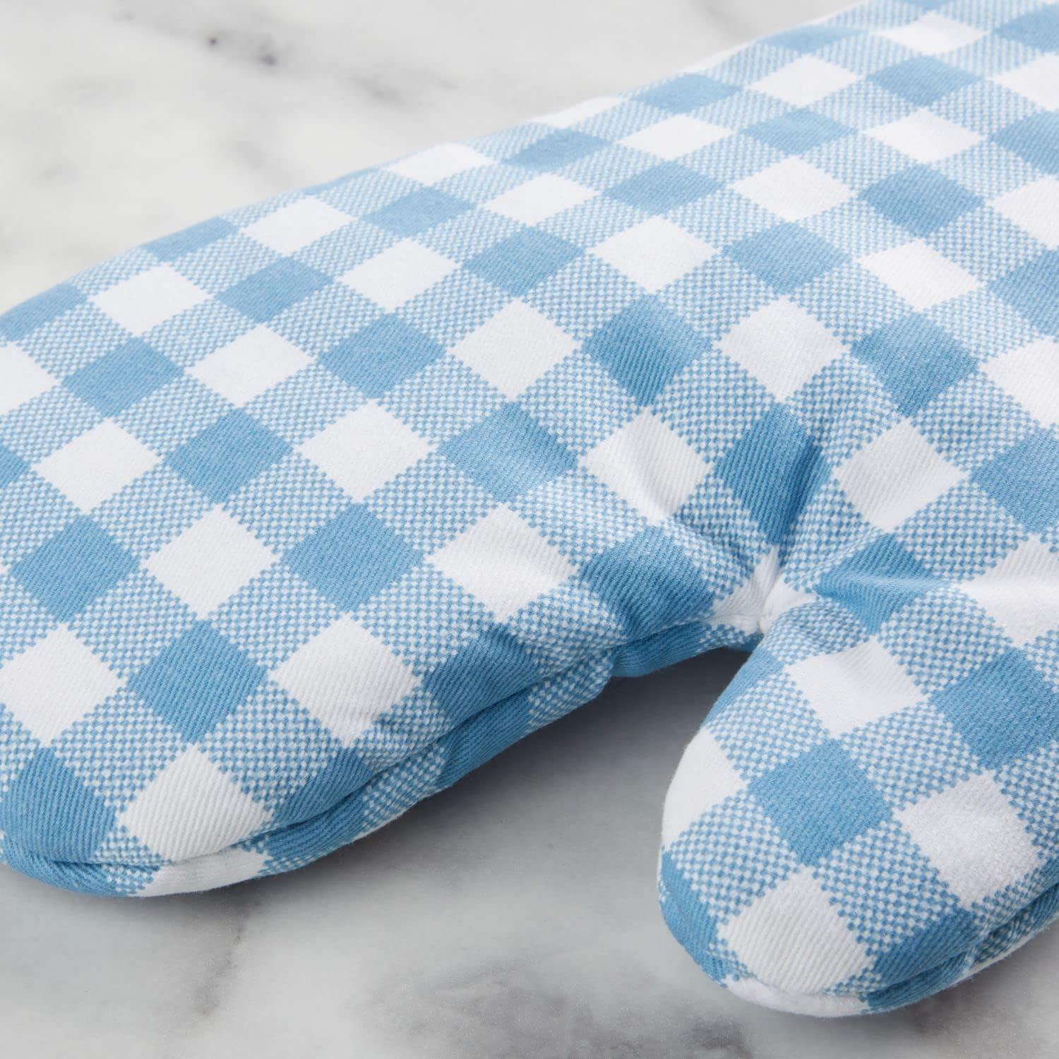 KitchenAid Gingham Oven Mitt 2-Pack Set, 7" x 13"