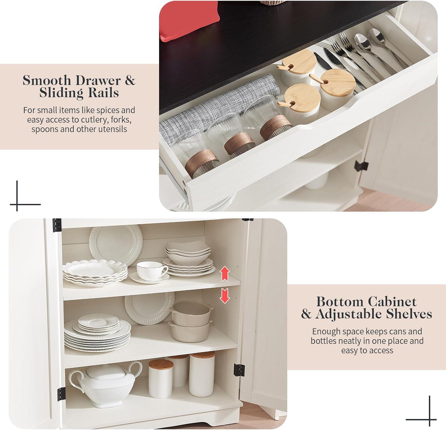 Gracie Oaks 72" Tall Farmhouse Kitchen Pantry