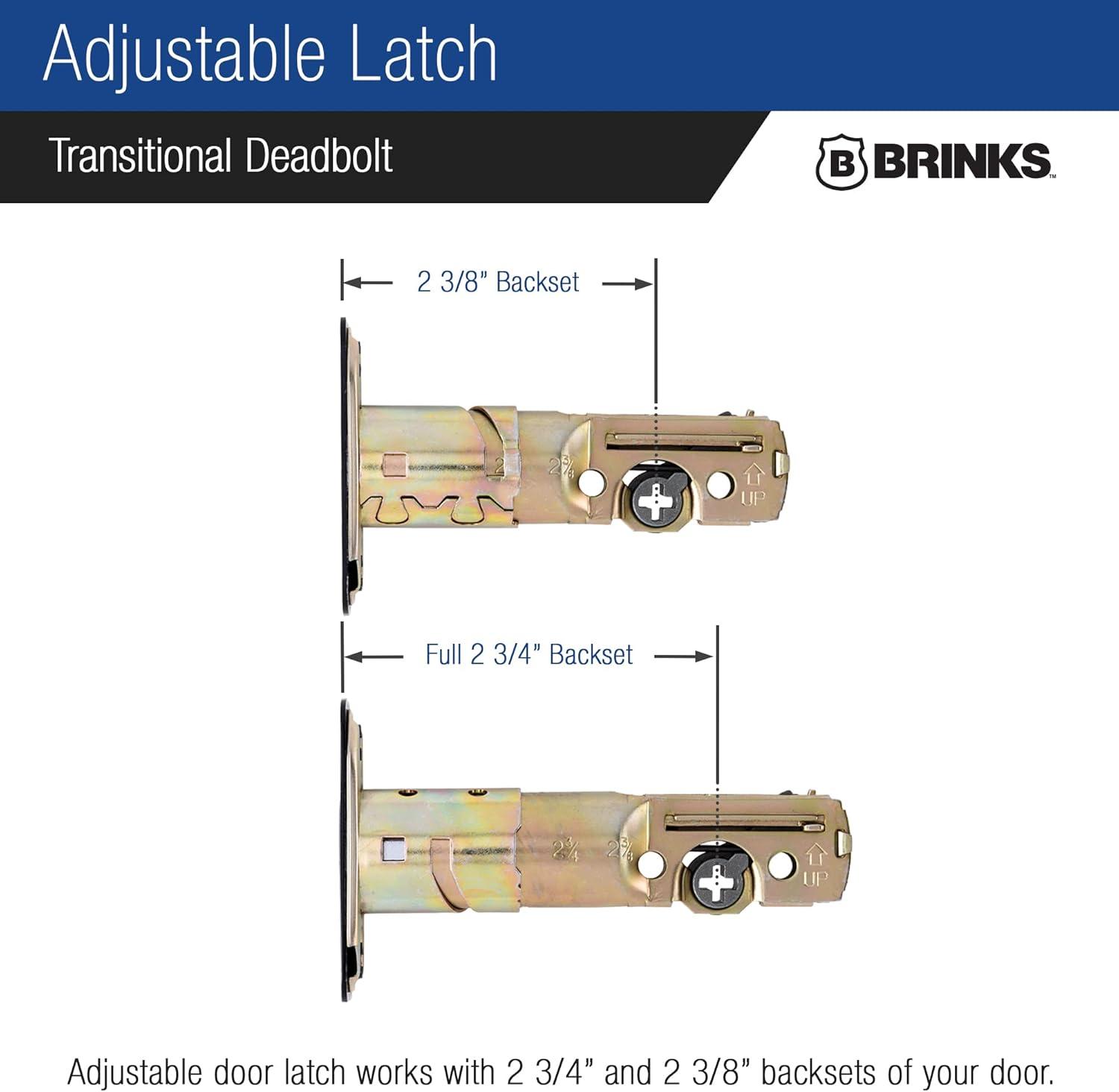 Brinks E2401 Cerrojo de Entrada con Llave de un Solo Cilindro Raleigh de la Colección Transicional