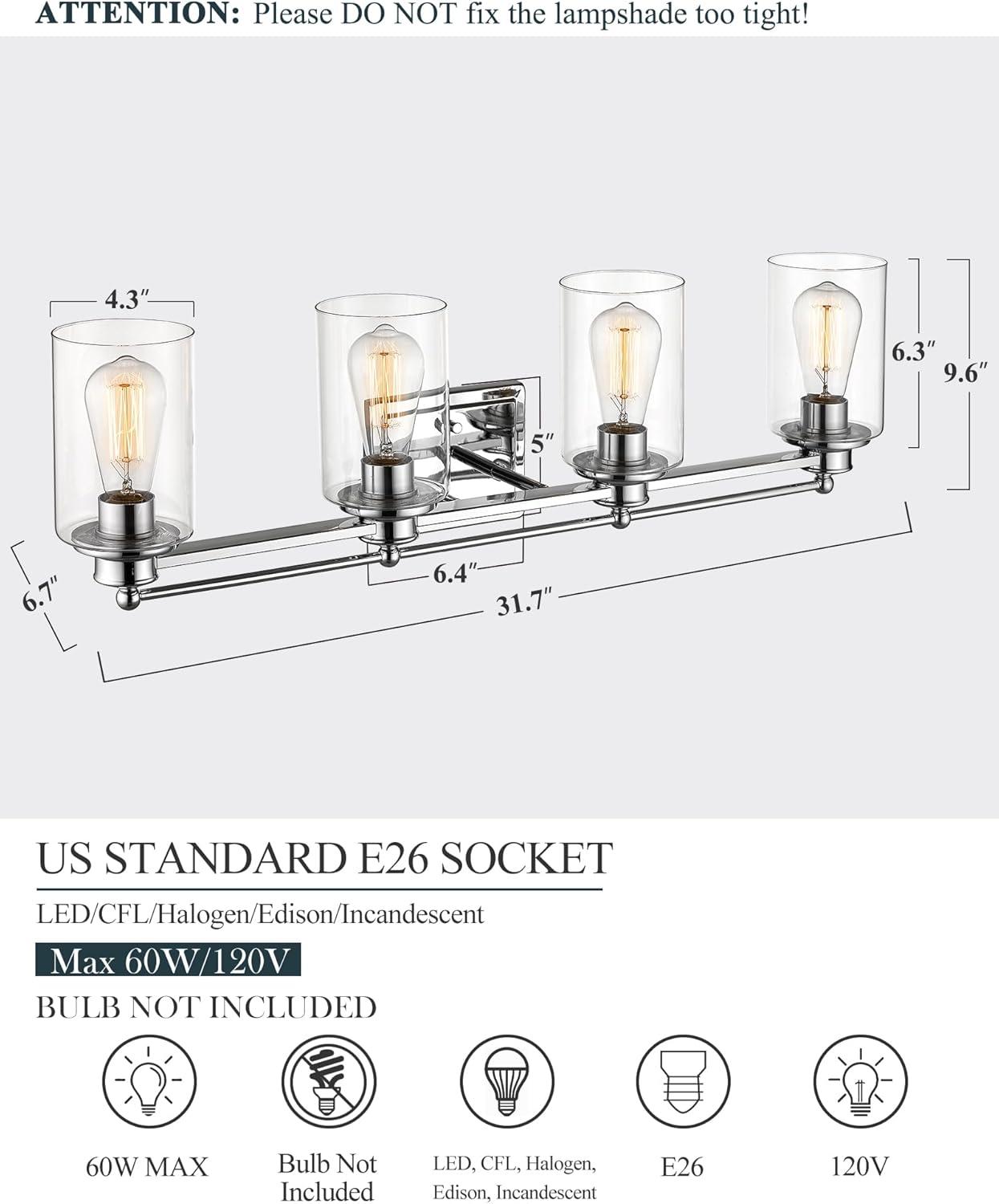 Stilesville 4 - Light Dimmable Vanity Light