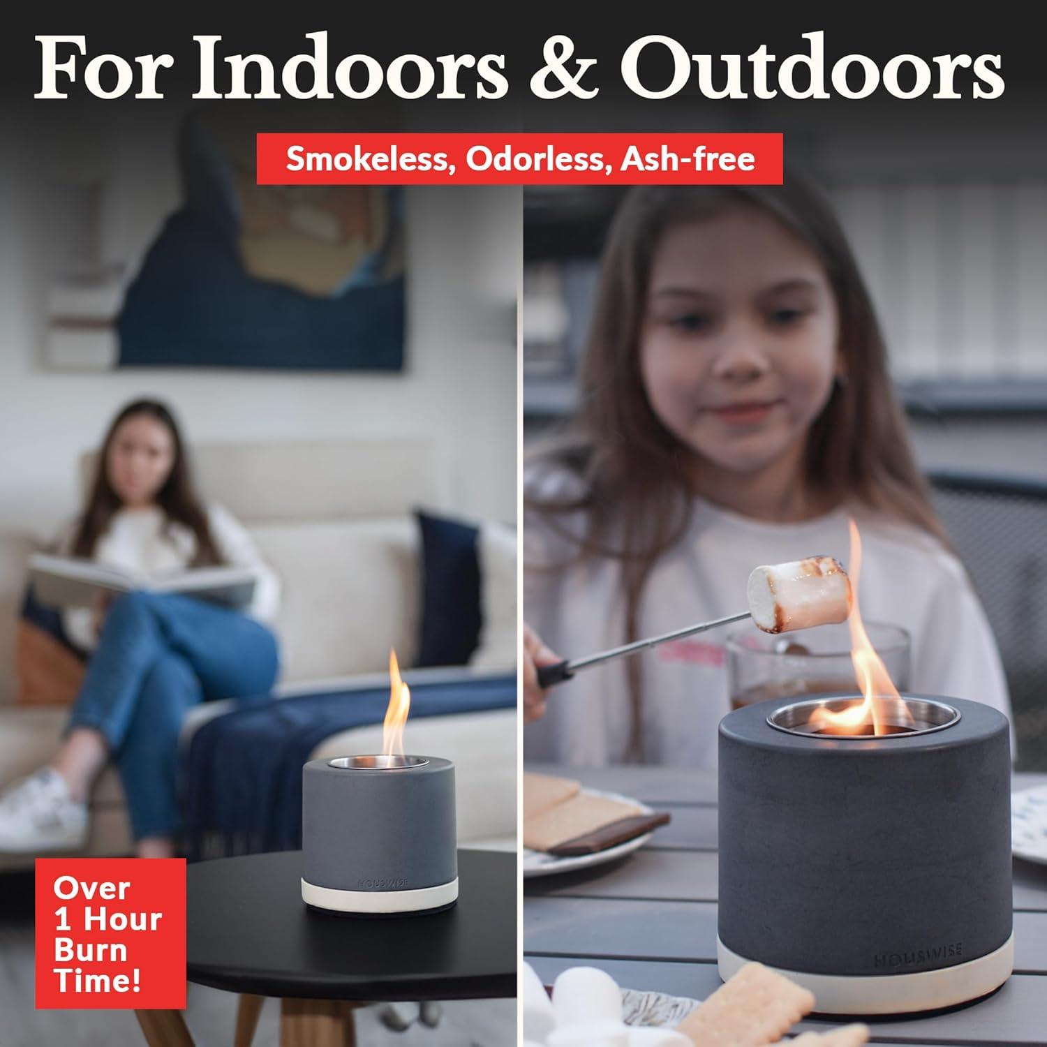 Houswise gel fuel Concrete Fire Pit Table with The Ultimate S'mores Kit