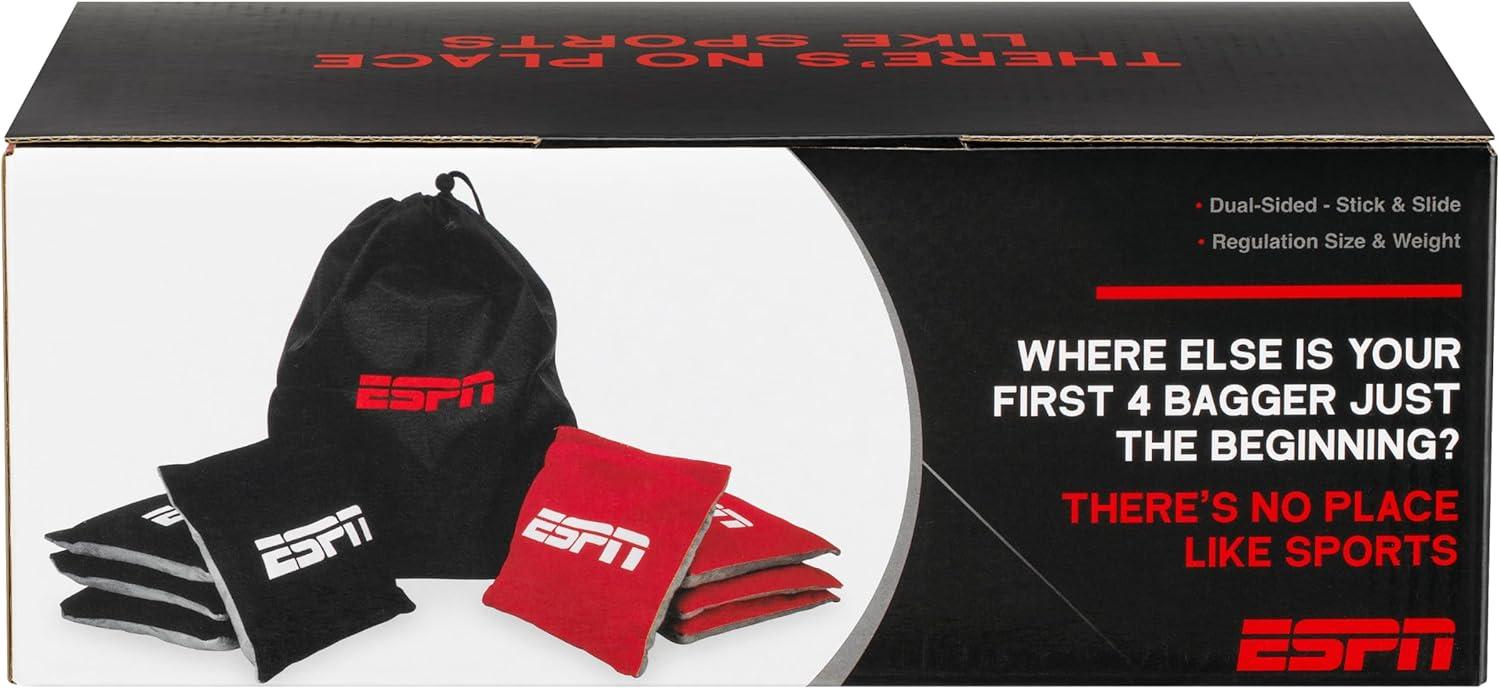 ESPN Cornhole Bags and Travel Case, Regulation Size and Weight (Set of 8) – Multicolor (ES-CH08.EXv24)