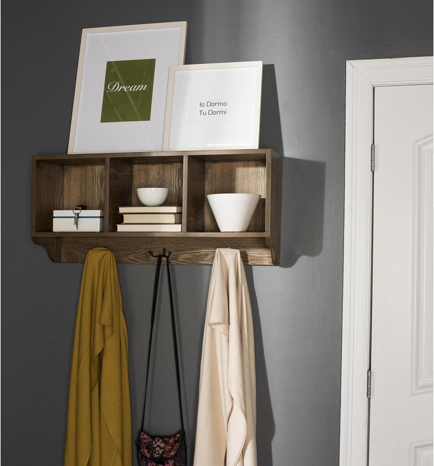 Alice Wall Shelf With Storage Compartments - Oak - Safavieh