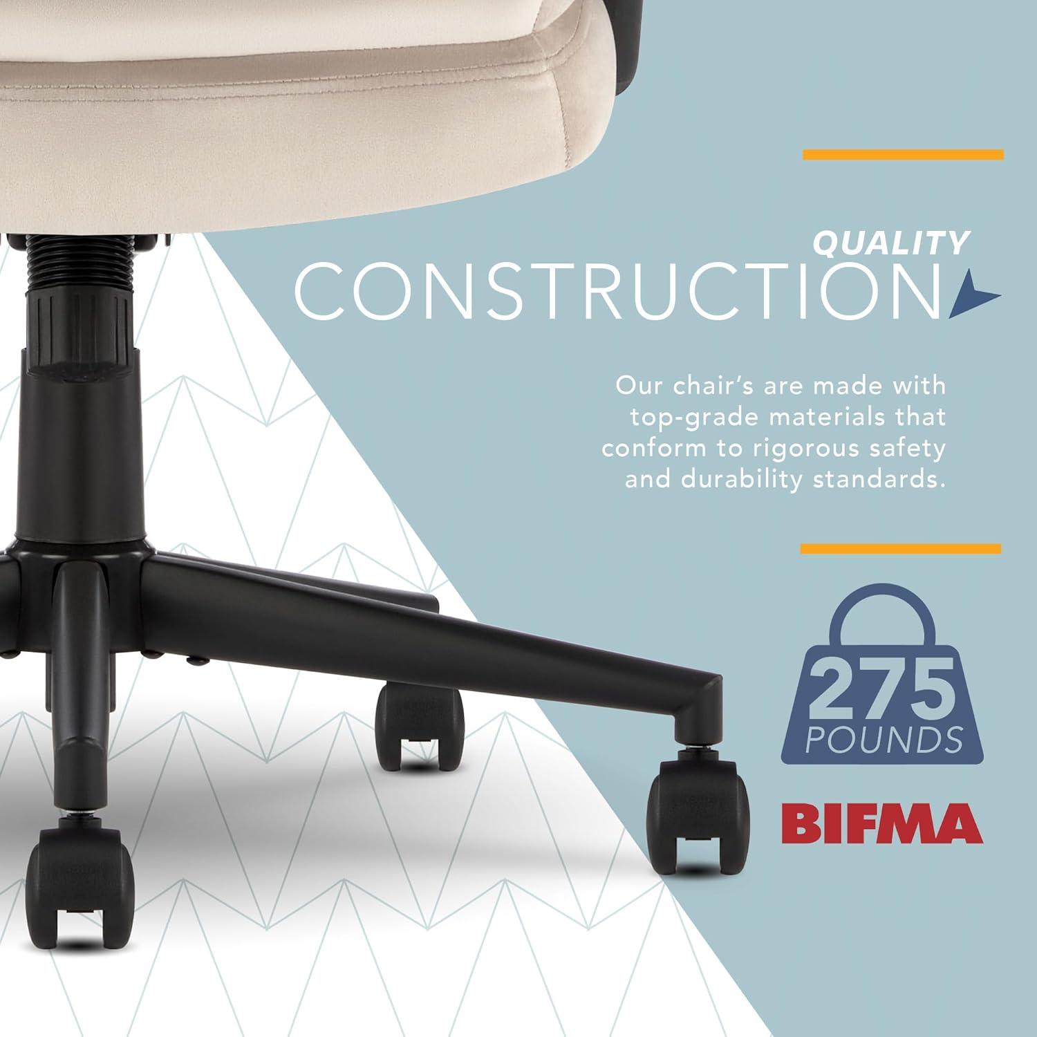 CLICK365 Click365 Classic Comfort Executive Office Chair, Ergonomic Mid-Back, Double-Layer Seat Cushion