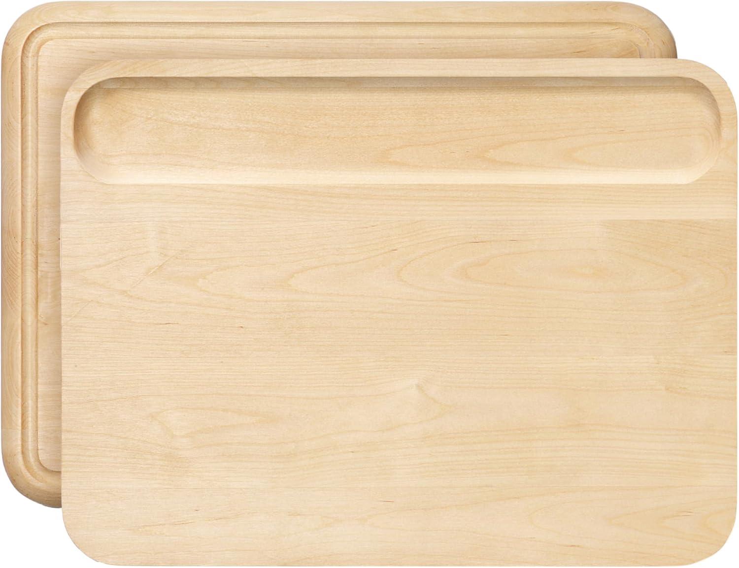 Medium Natural Birch Wood Cutting Board with Recessed Groove