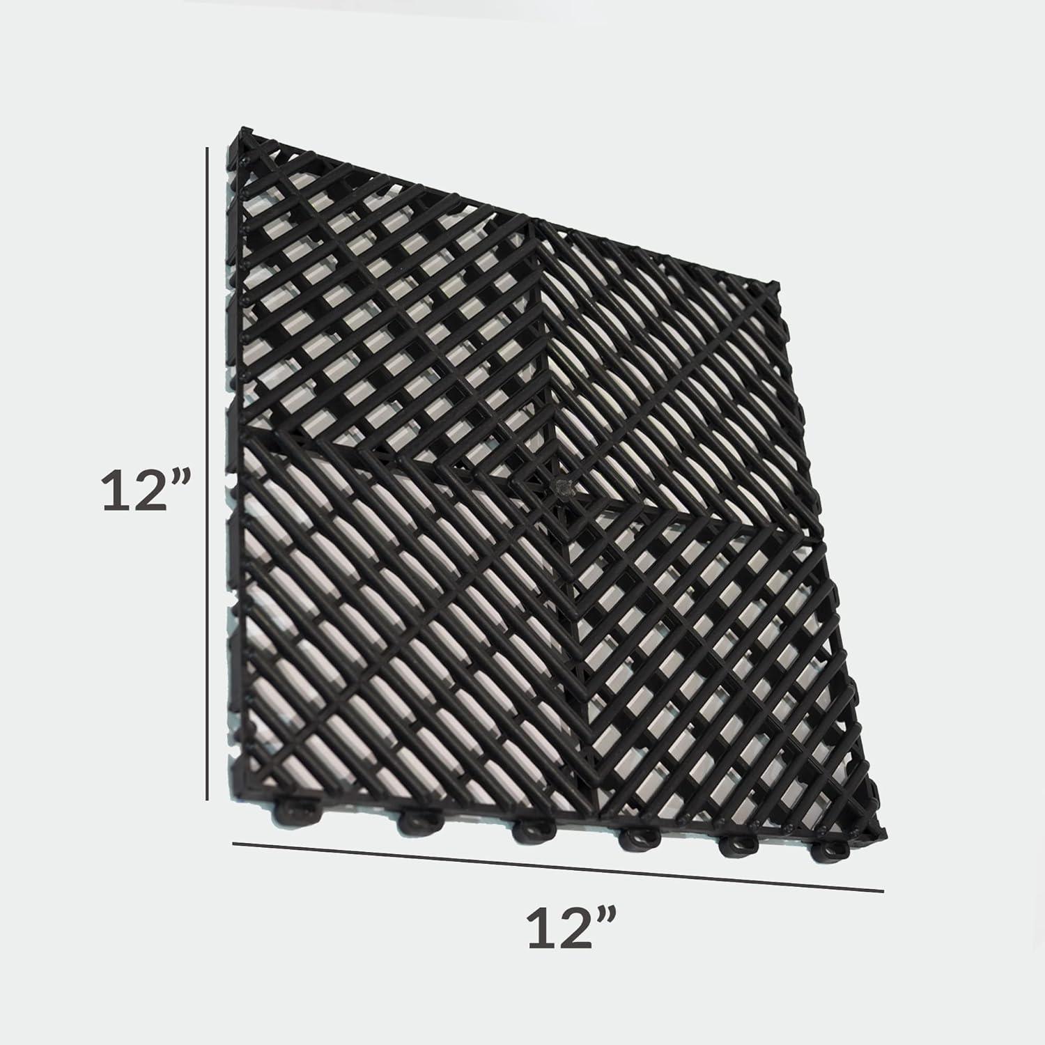 12"x12" Green PVC Floor Tile, for Garage