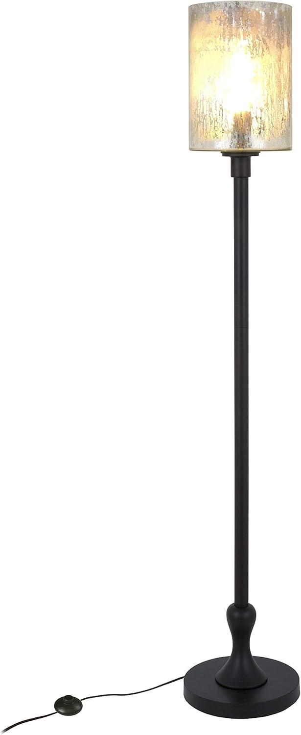 Numit 68" Blackened Bronze Floor Lamp with Mercury Glass Shade