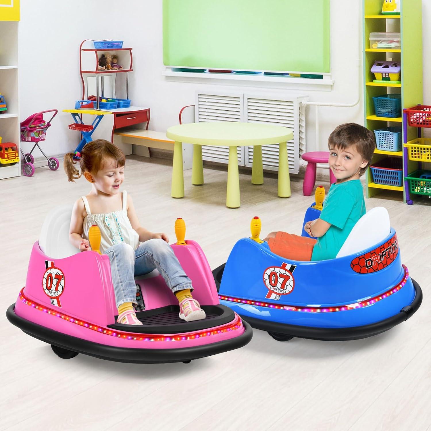 12V Ride On Toys Bumper Car for Kids, 360 Spin Vehicle with Remote Control