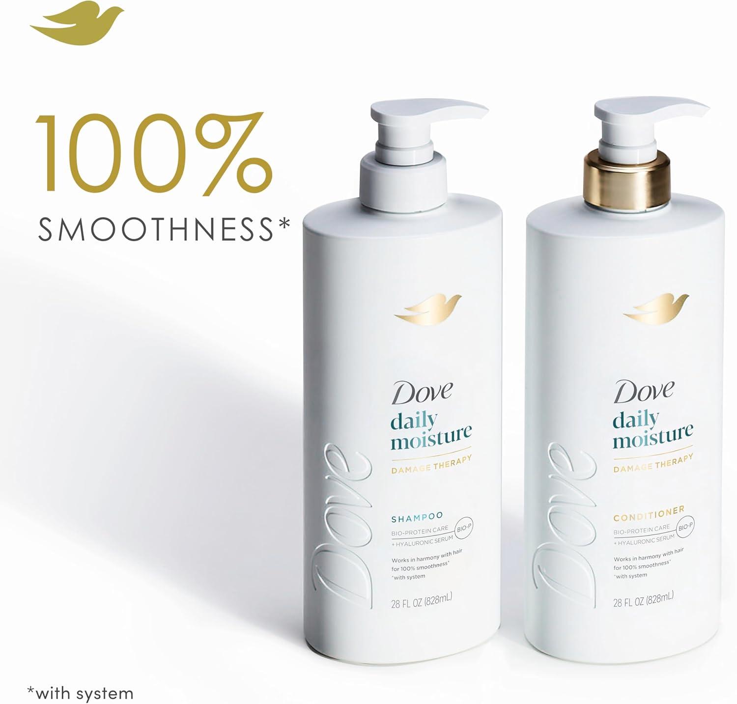 Dove Beauty Daily Moisture Hair Shampoo Pump with Hyaluronic Serum & Bio-Protein Care - 28 fl oz