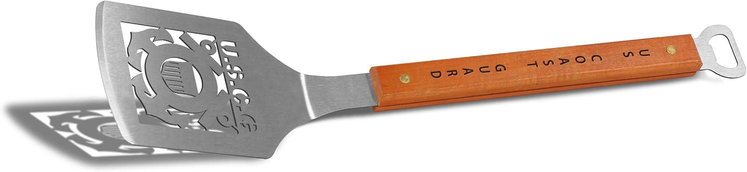 US Coast Guard Stainless Steel Grilling Spatula with Maple Handle