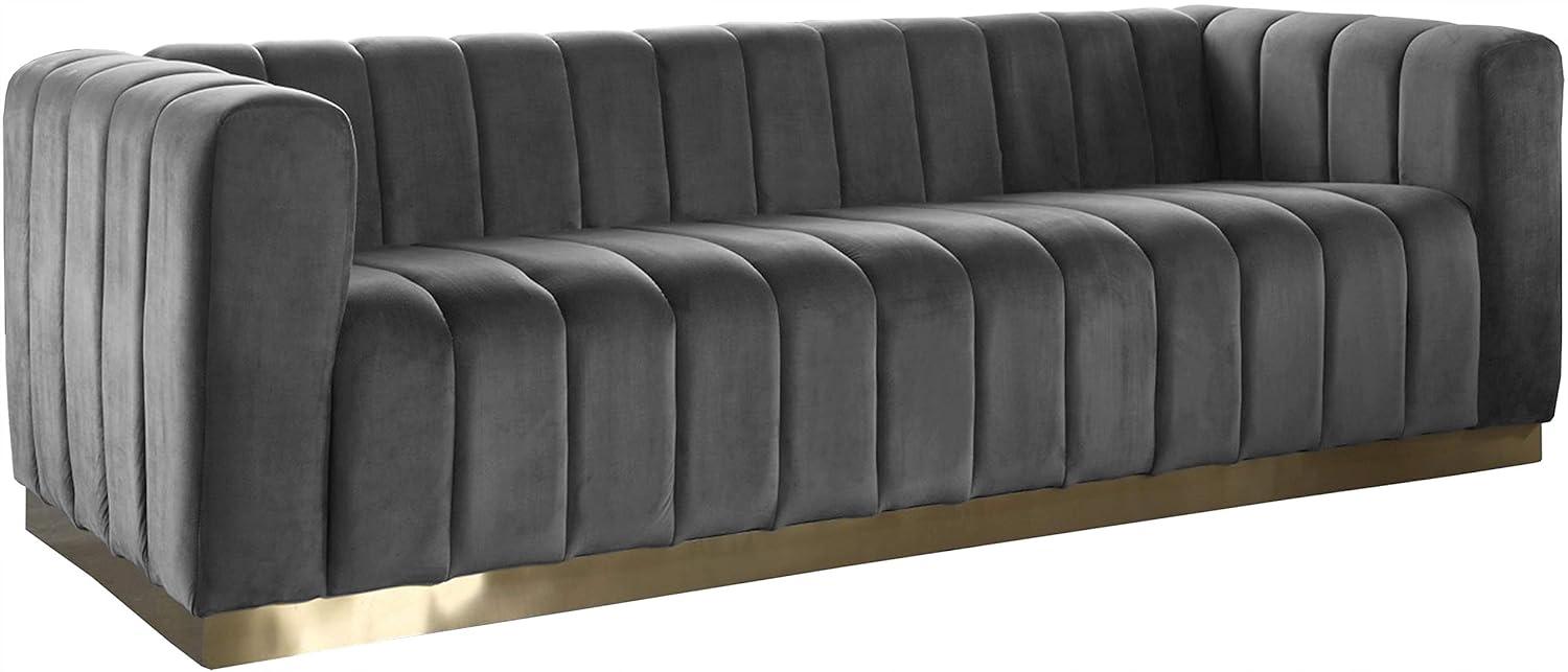 Meridian Furniture Marlon Gray Velvet Sofa