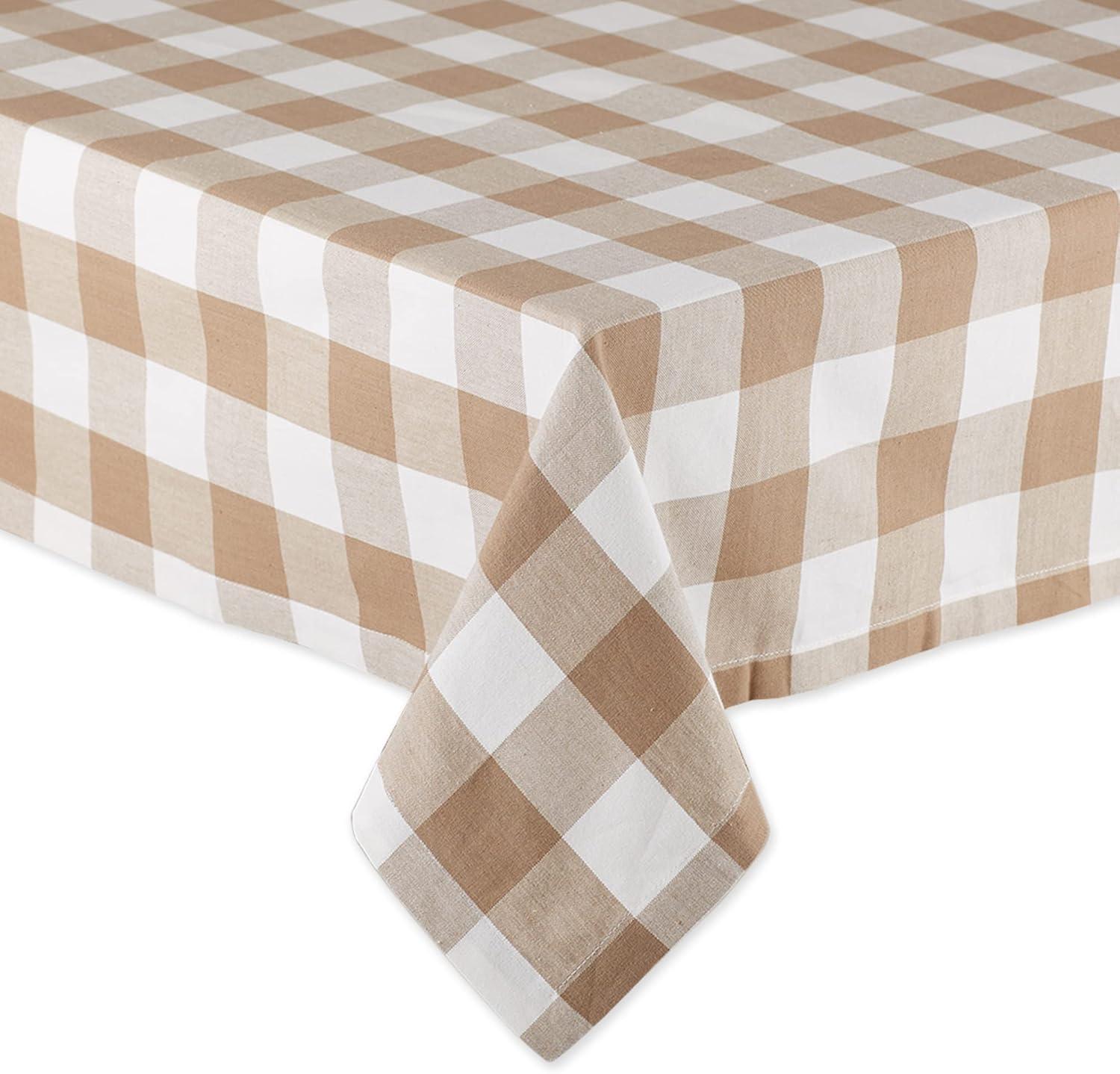 Design Imports CAMZ12420 60 x 120 in. Stone Buffalo Check Tablecloth