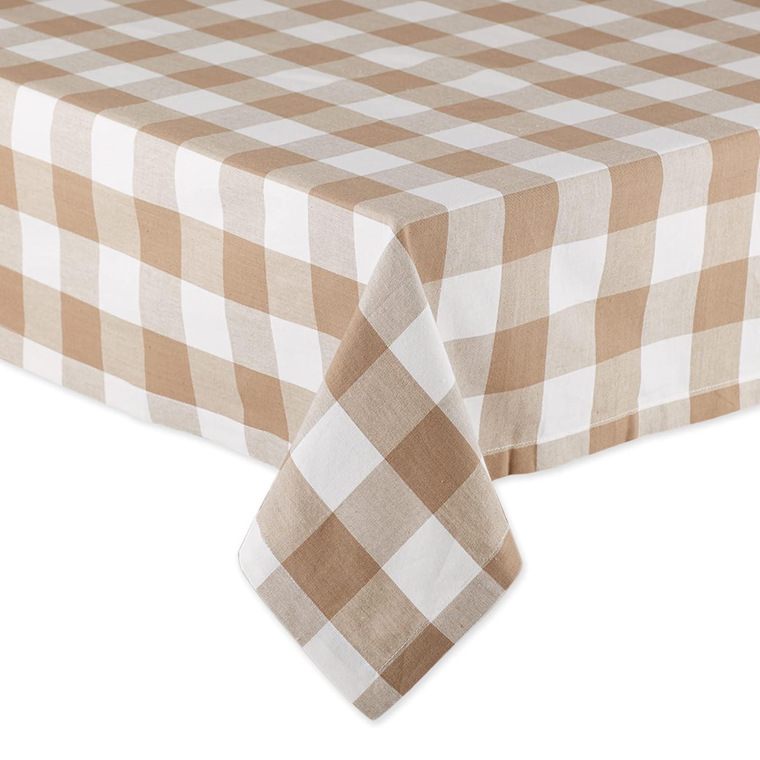 Design Imports CAMZ12420 60 x 120 in. Stone Buffalo Check Tablecloth