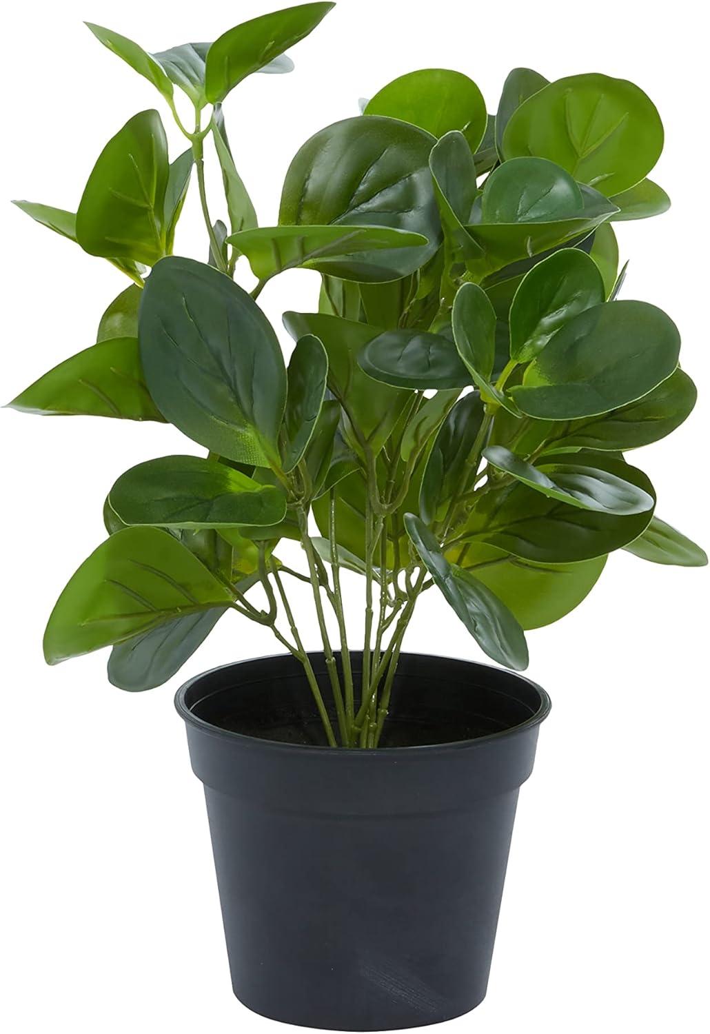 DecMode 13" Indoor Outdoor Artificial Eucalyptus Plant in Realistic Leaves and Black Round Pot