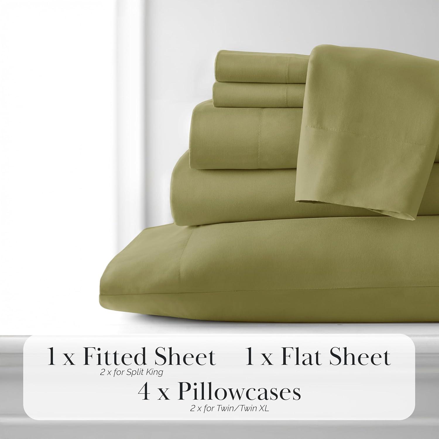 Sage Green Queen Microfiber Deep Pocket Sheet Set