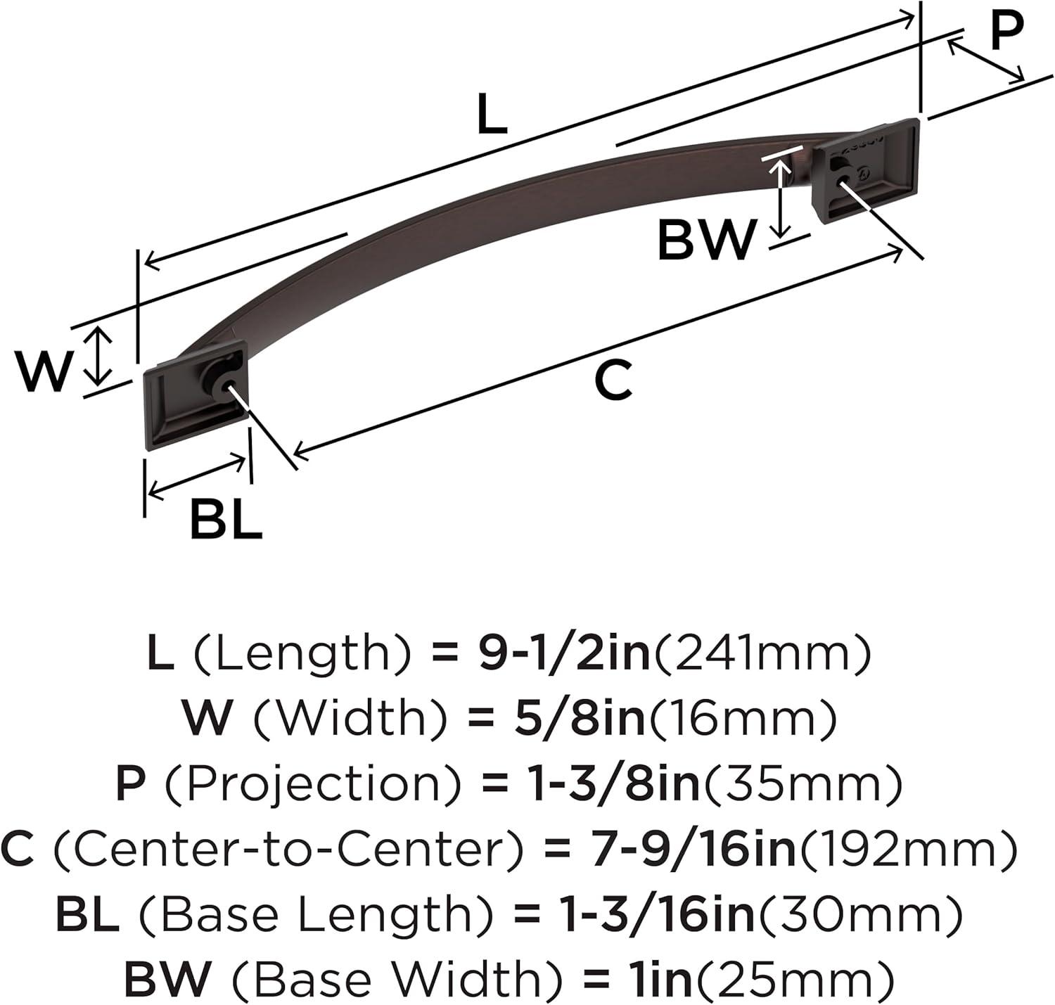 Amerock Candler 7-9/16 inch (192mm) Center-to-Center Oil-Rubbed Bronze Cabinet Pull