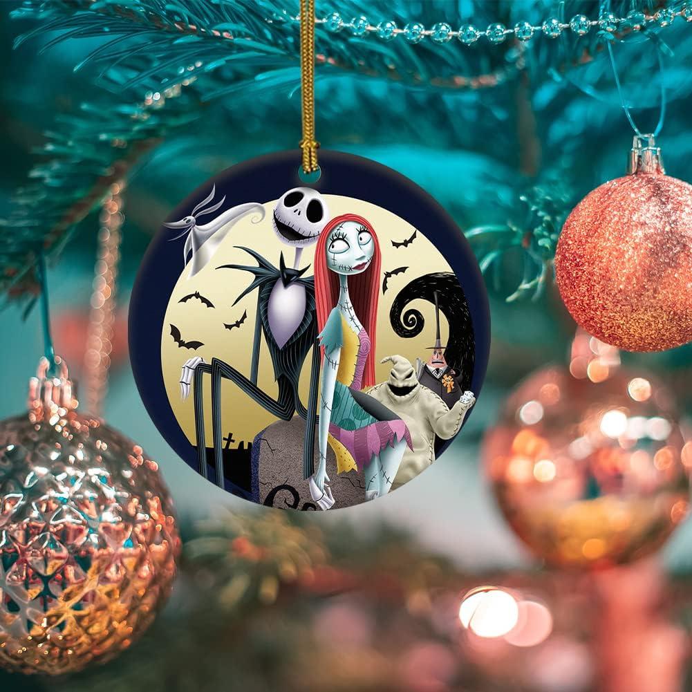 Nightmare Before Christmas Ceramic Ornament with Jack and Sally