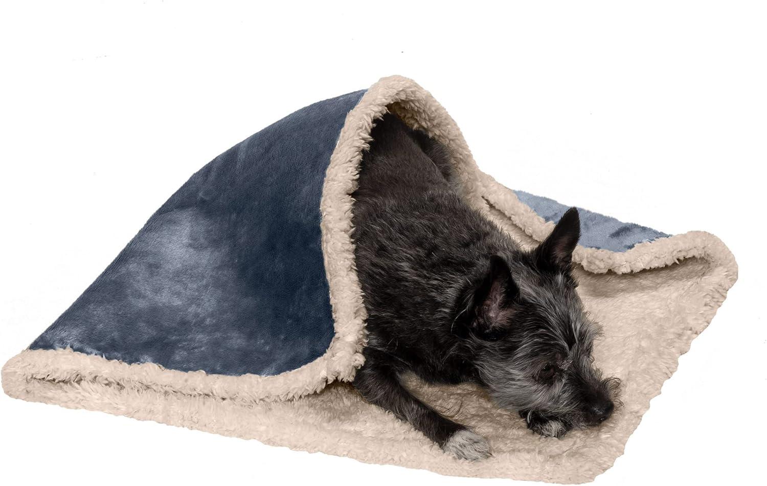FurHaven Soft-Edge Snuggly & Warm Waterproof Blanket for Cats & Dogs - Small, Cozy Denim