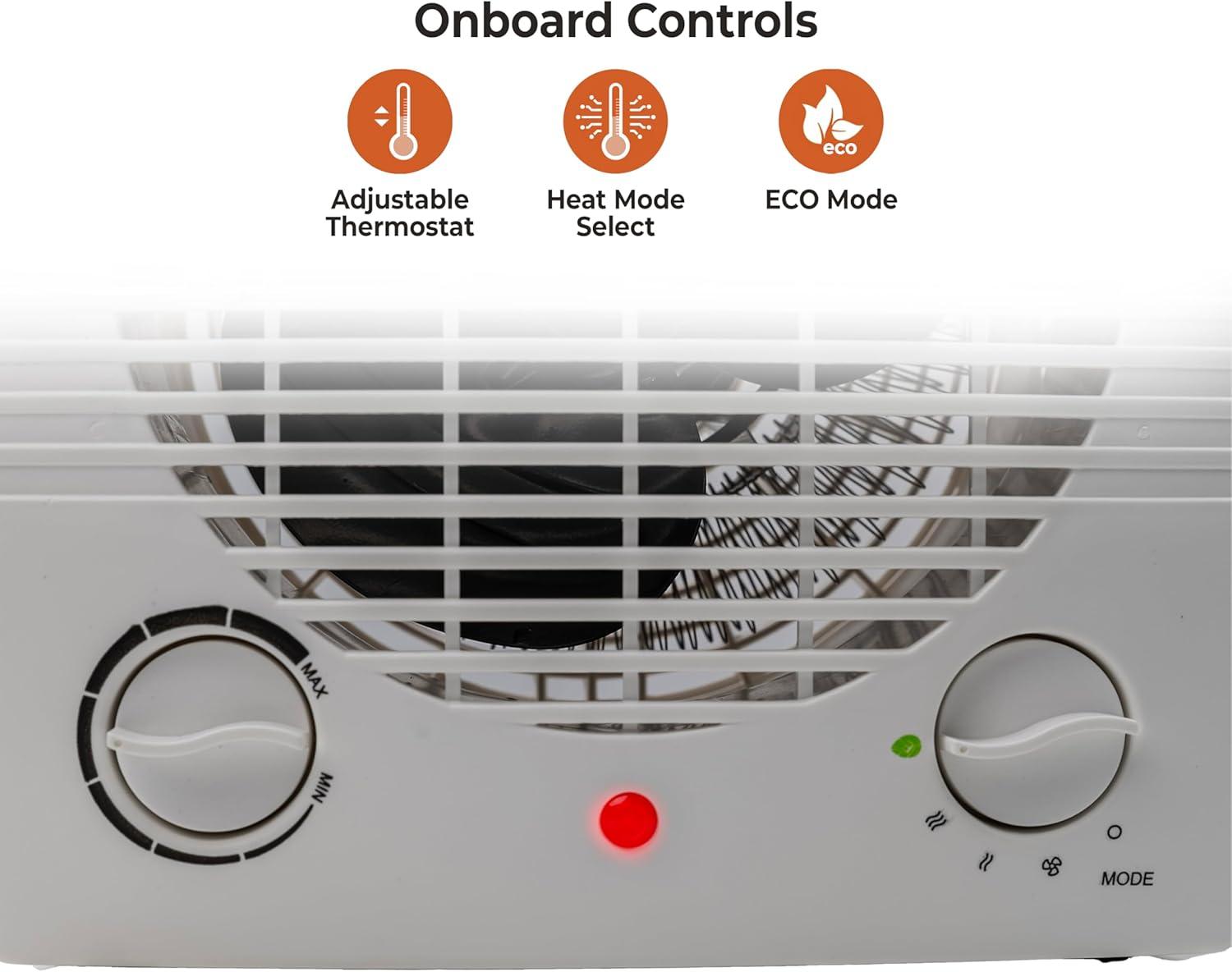 Comfort Zone Indoor Space Heater, Portable, Fan Forced, Electric, Adjustable Thermostat, Overheat Sensor, Safety Tip-Over Switch, & Stay Cool Housing, Ideal for Home, Bedroom, & Office, 1,500W, CZ35E