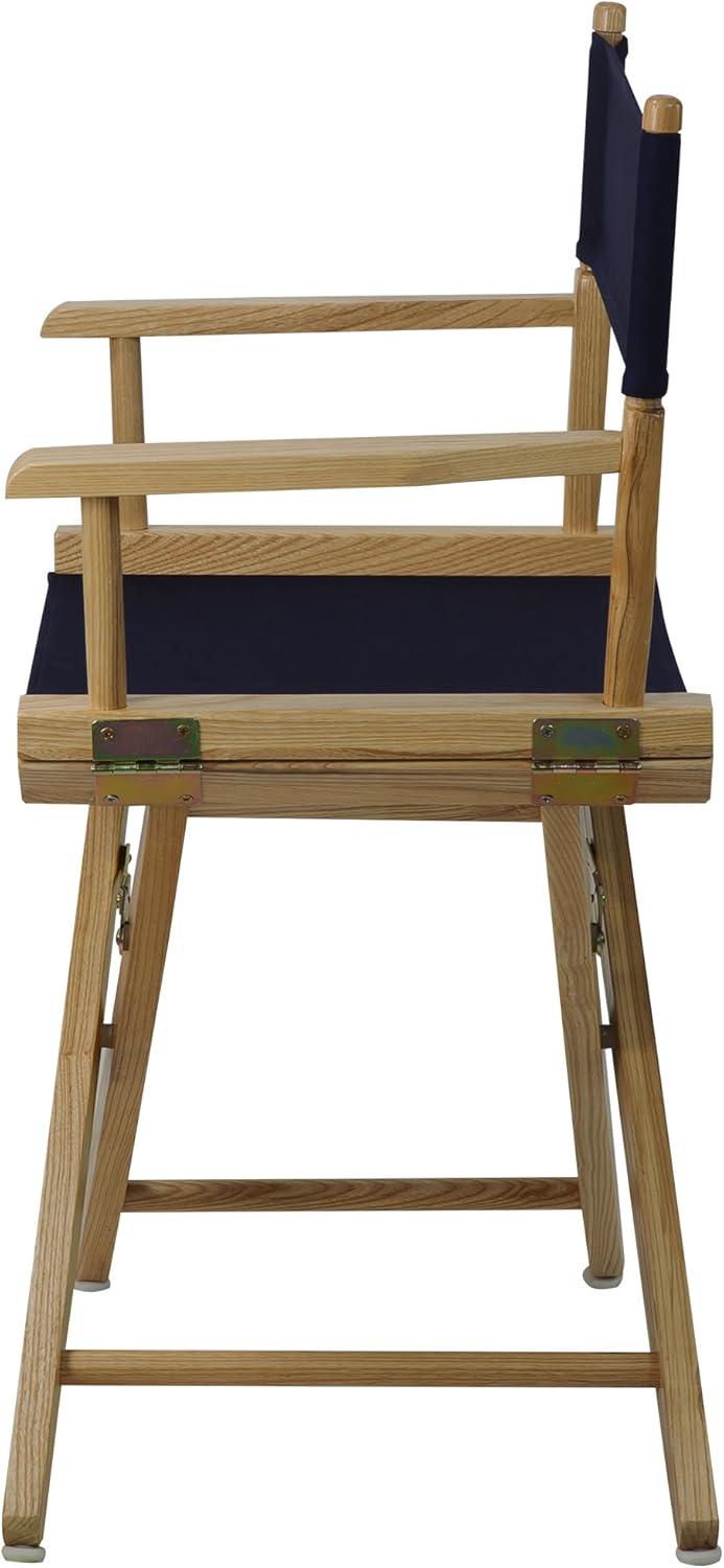 American Trails Extra-Wide Premium 18" Directors Chair Natural Frame W/Navy Color Cover