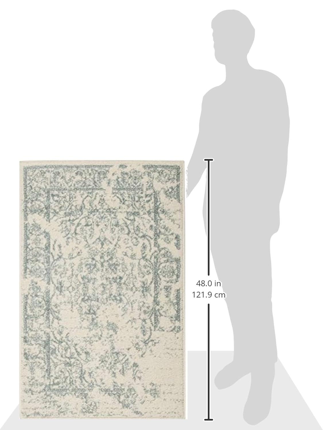 Adirondack ADR101 Power Loomed Accent Rug - Ivory/Slate - 2'6"x4' - Safavieh.