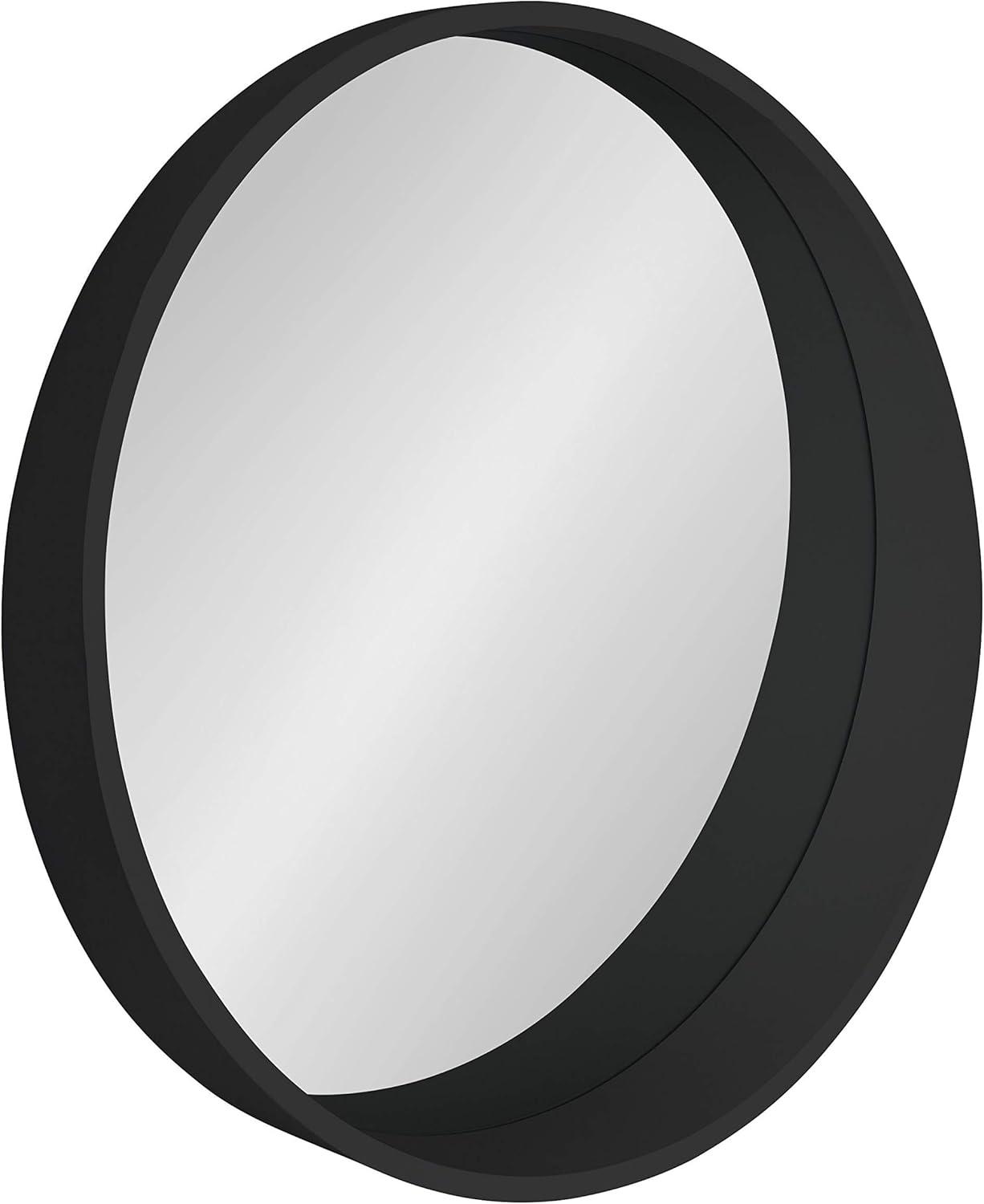 24" Wheeler Round Wall Mirror with Shelf, Modern Decor - Kate & Laurel All Things Decor