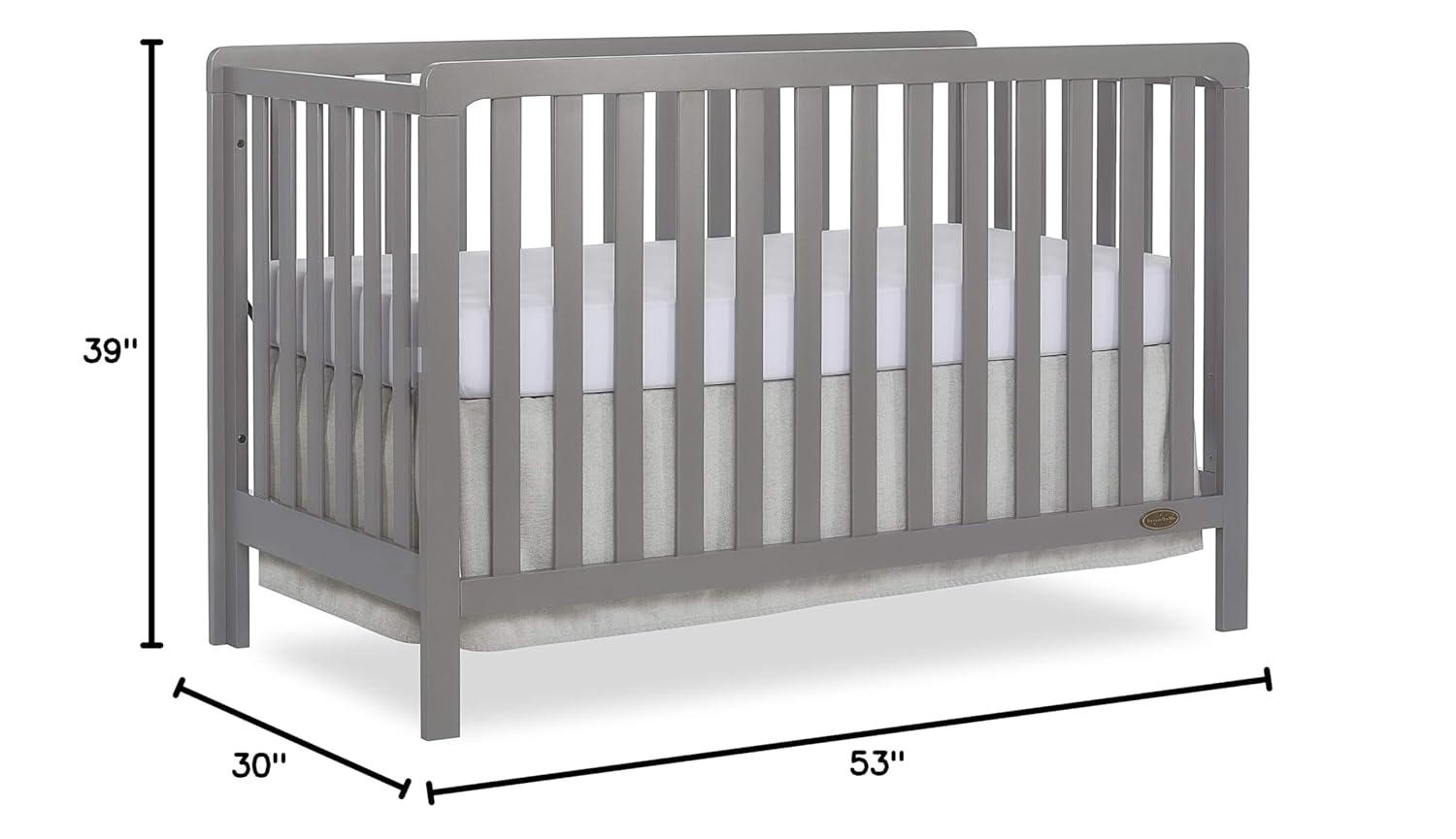 Dream On Me Ridgefield 5 In 1 Convertible crib, Storm Grey