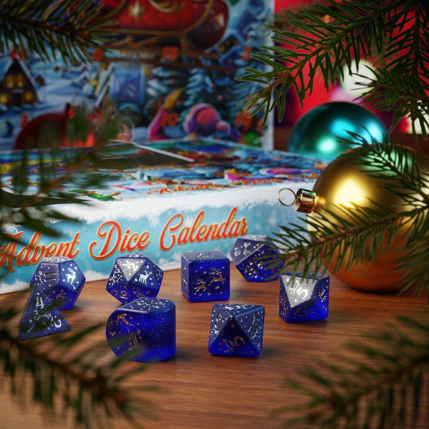 Festive Advent Dice Calendar with Metal Coin