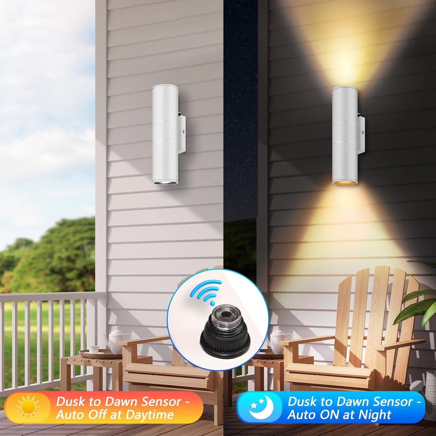 Outdoor Wall Light Fixtures: Cylinder Outdoor Wall Sconce Light - Aluminum Modern Exterior Wall Llights for Porch