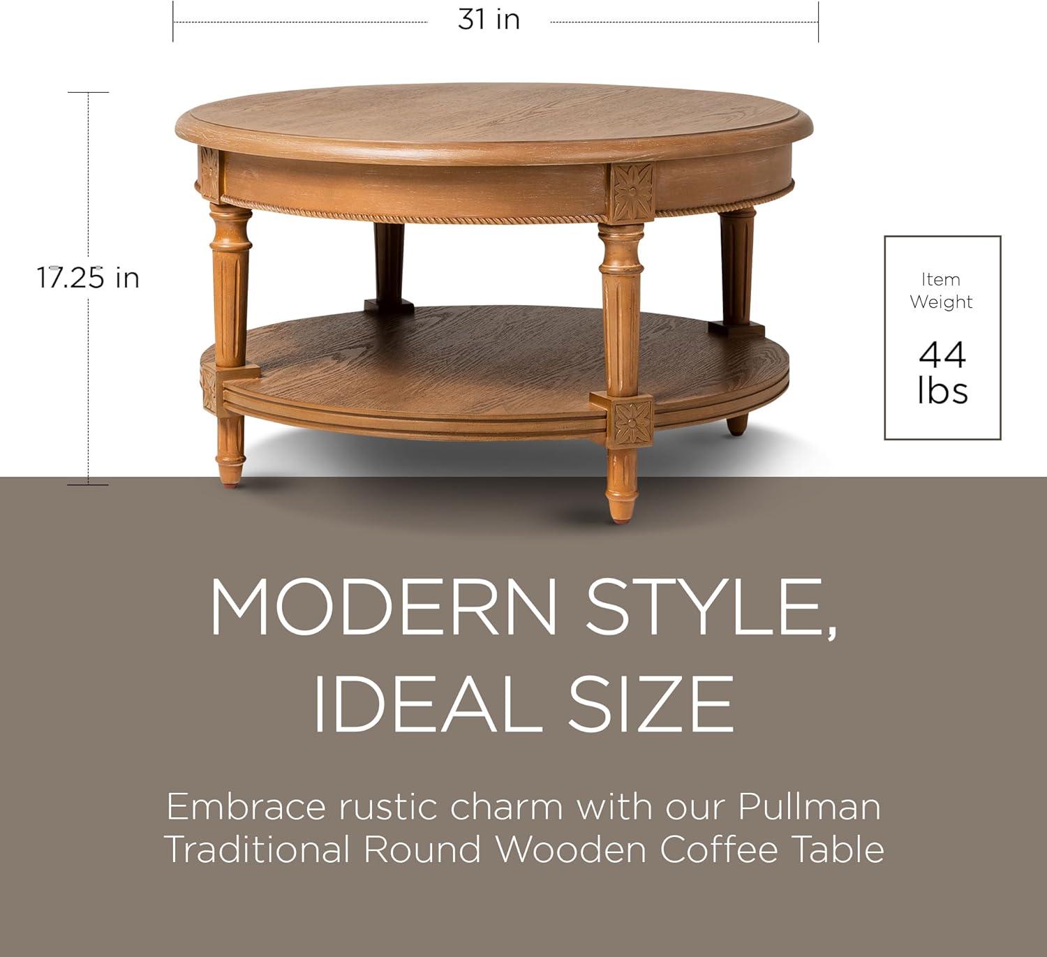 Maven Lane Pullman Round Wooden Coffee Table