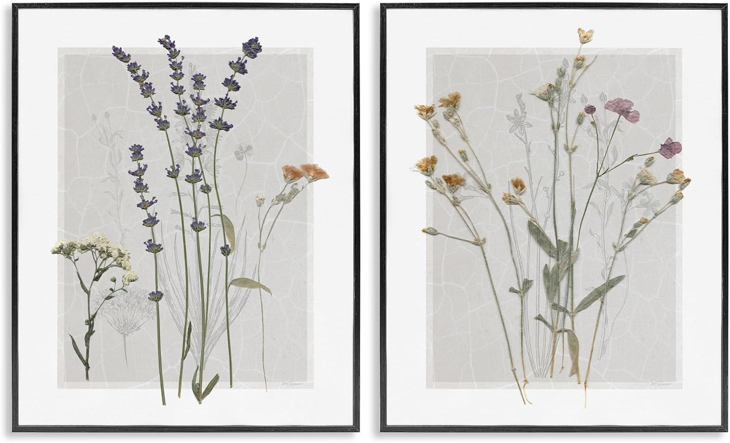 " Delicate Wildflower Herb Sprigs Lavender Nature Botanicals " by Carol Robinson 2 - Pieces