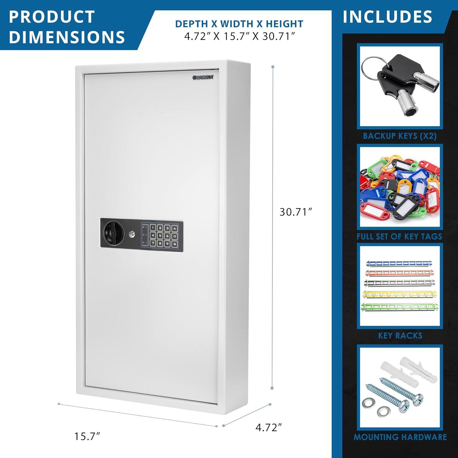 BARSKA 180 Key Dual Lock Deadbolt Cabinet Digital Wall Safe AX13350